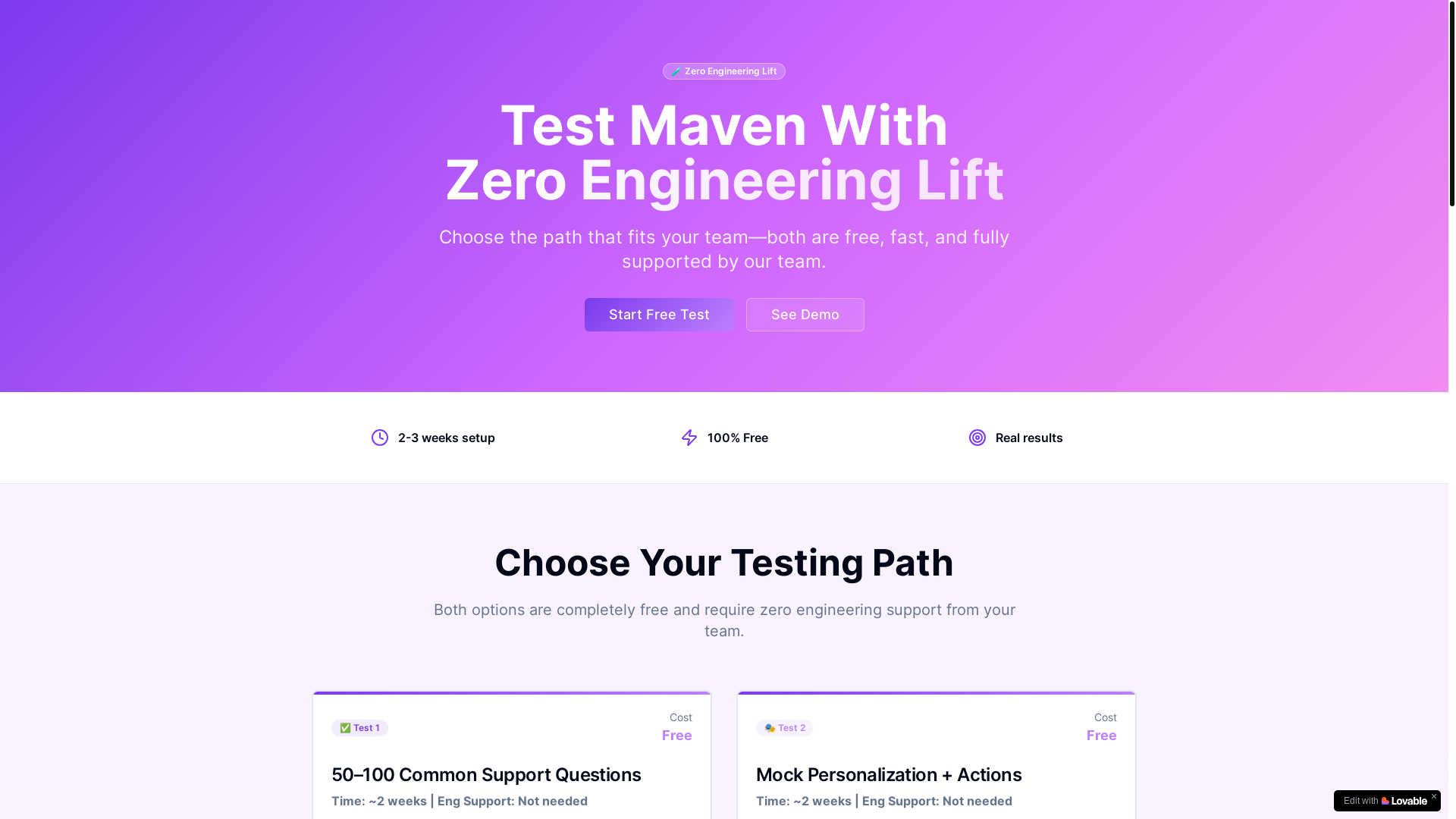 website screenshot of https://mavenpoc.com/