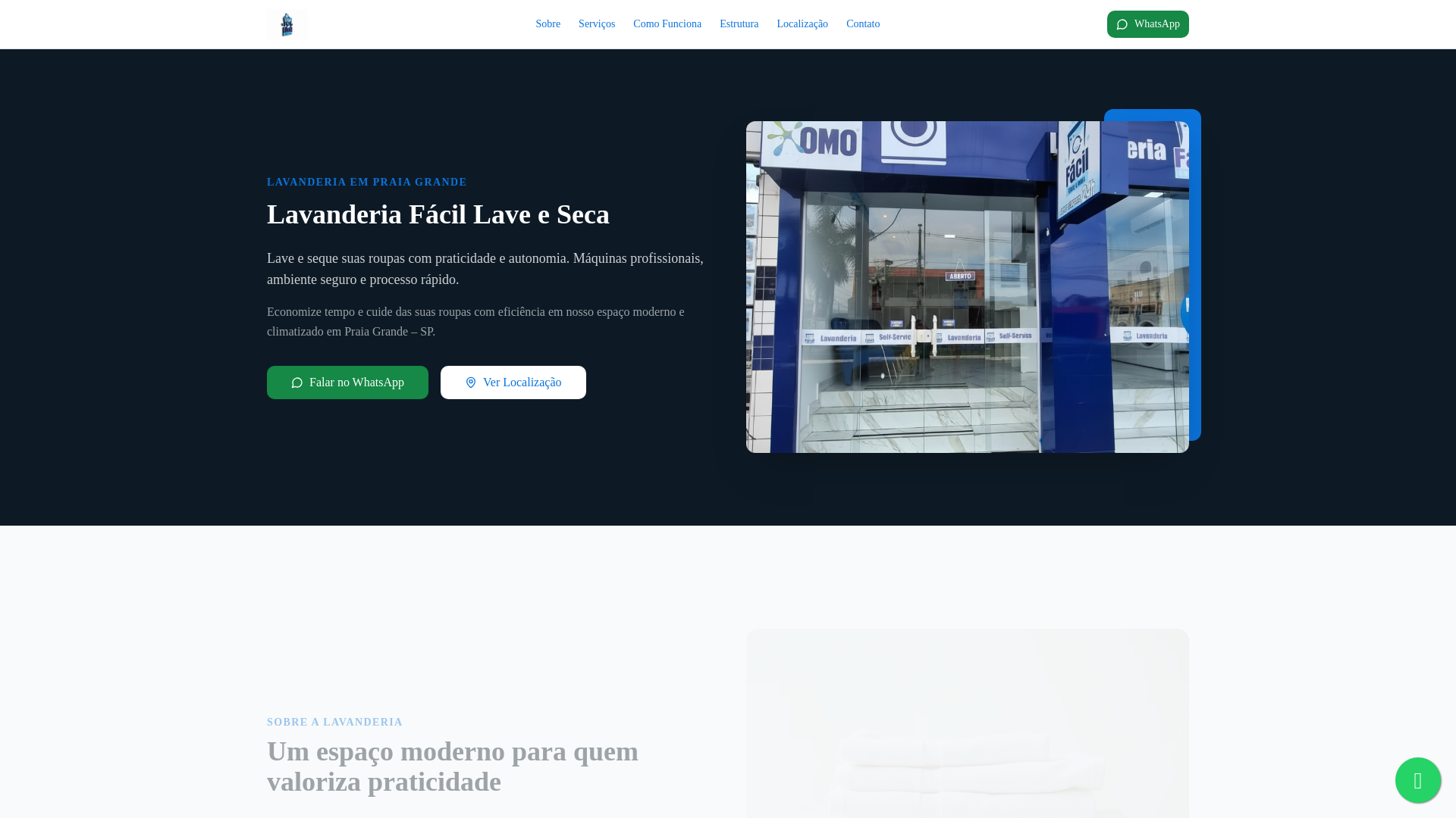 website screenshot of https://lavanderiaempraiagrande.com.br/