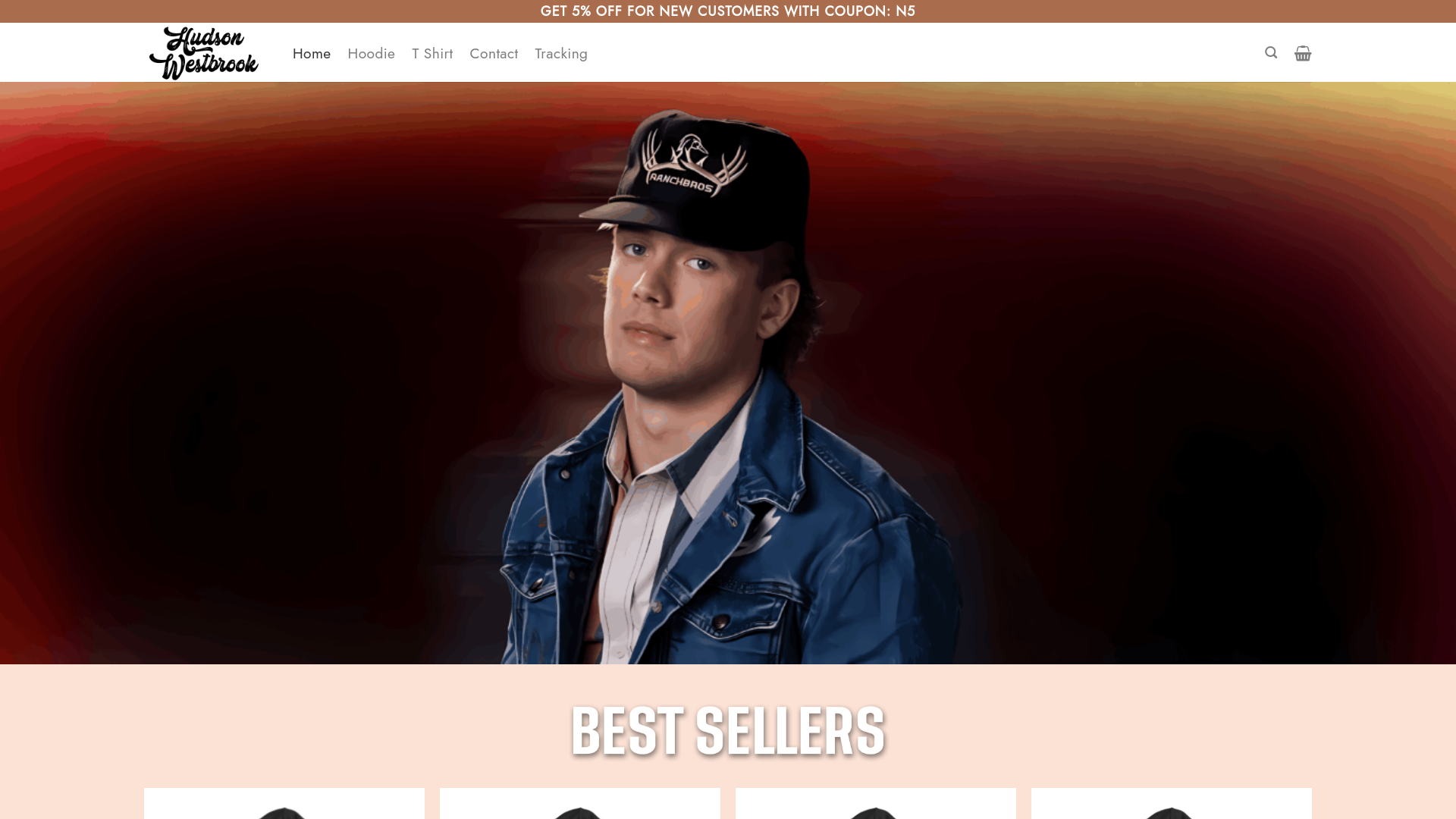 website screenshot of https://hudsonwestbrook.store