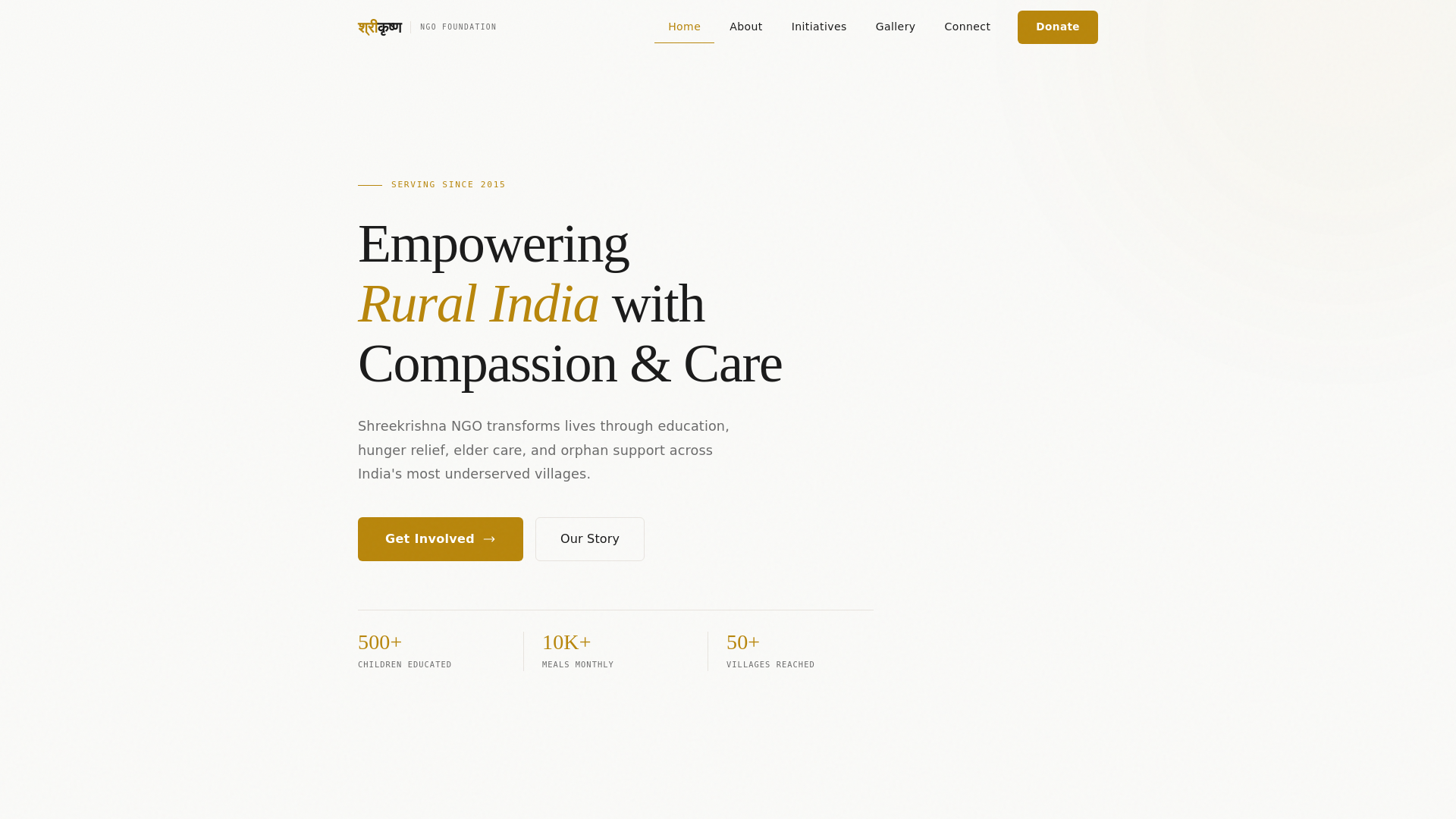 website screenshot of https://shreesnehfoundation.in/