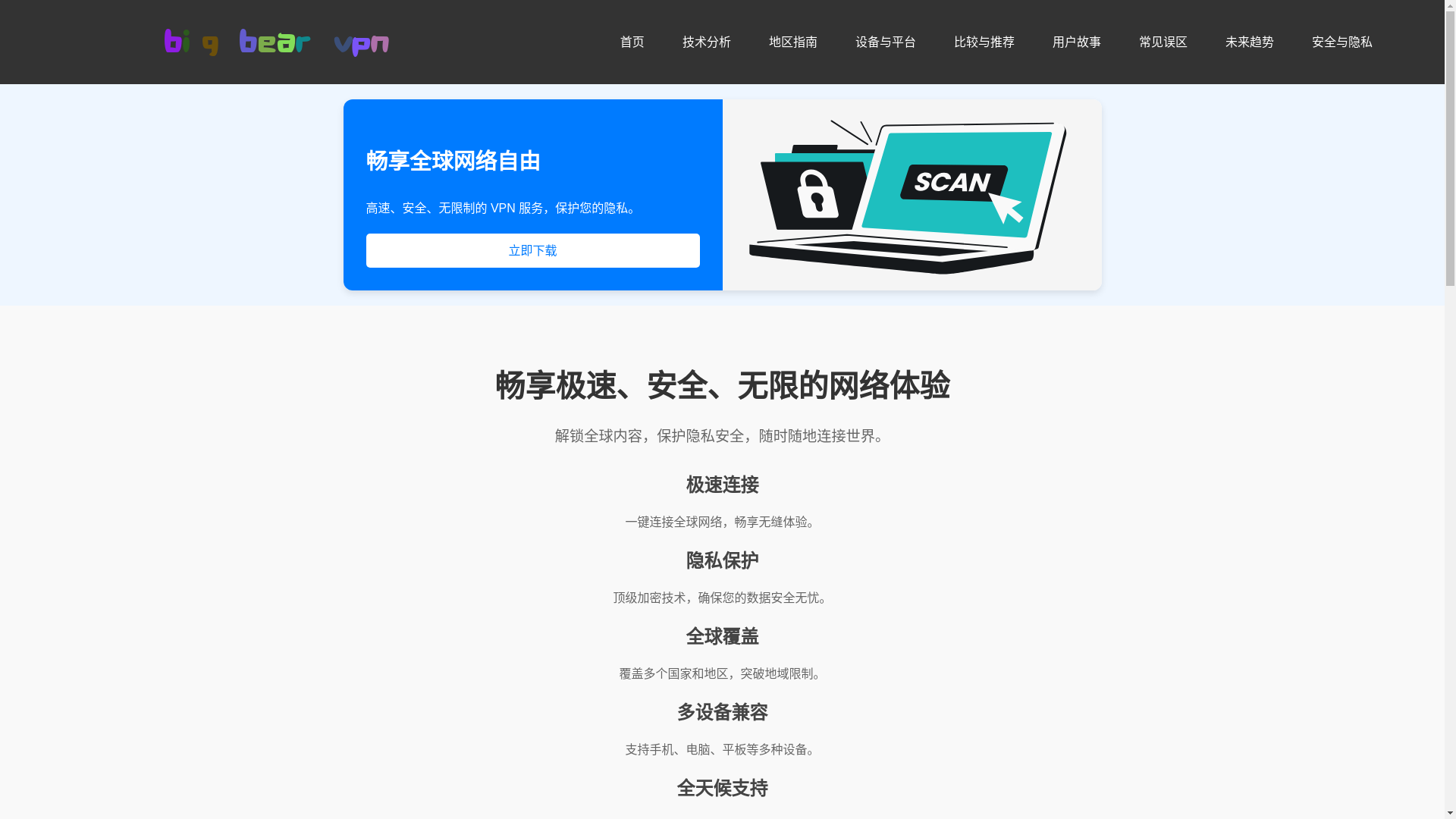 website screenshot of https://l19-bigbearvpn.com/