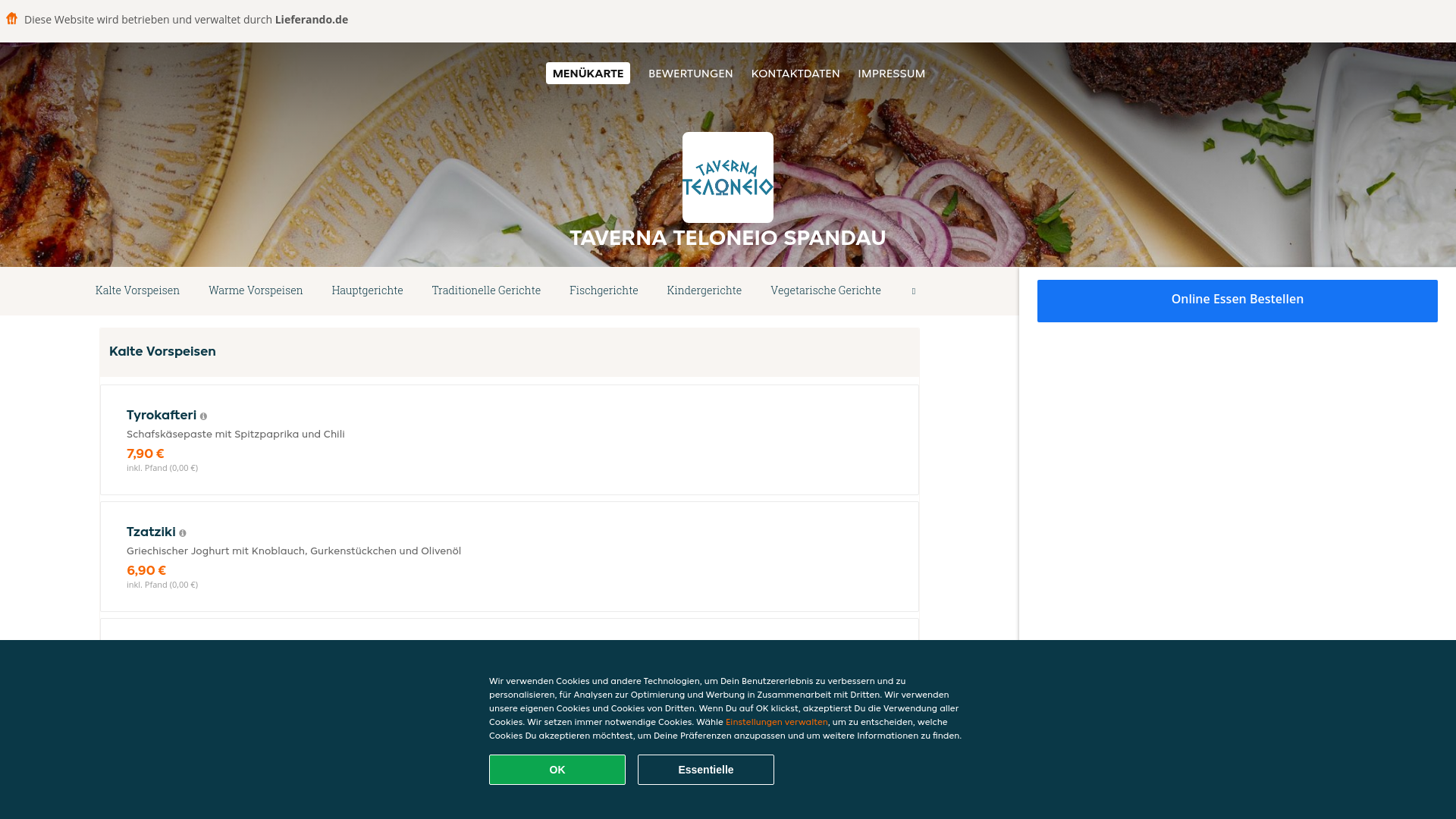 website screenshot of https://tavernateloneio-berlin.de