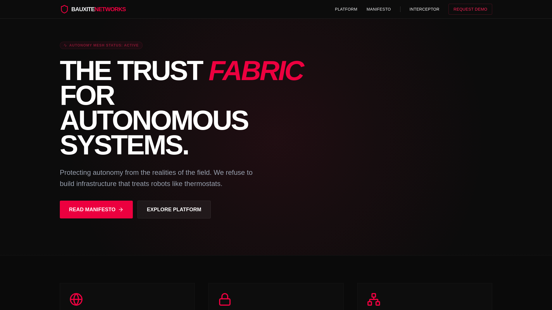 website screenshot of https://bauxitenetworks.com