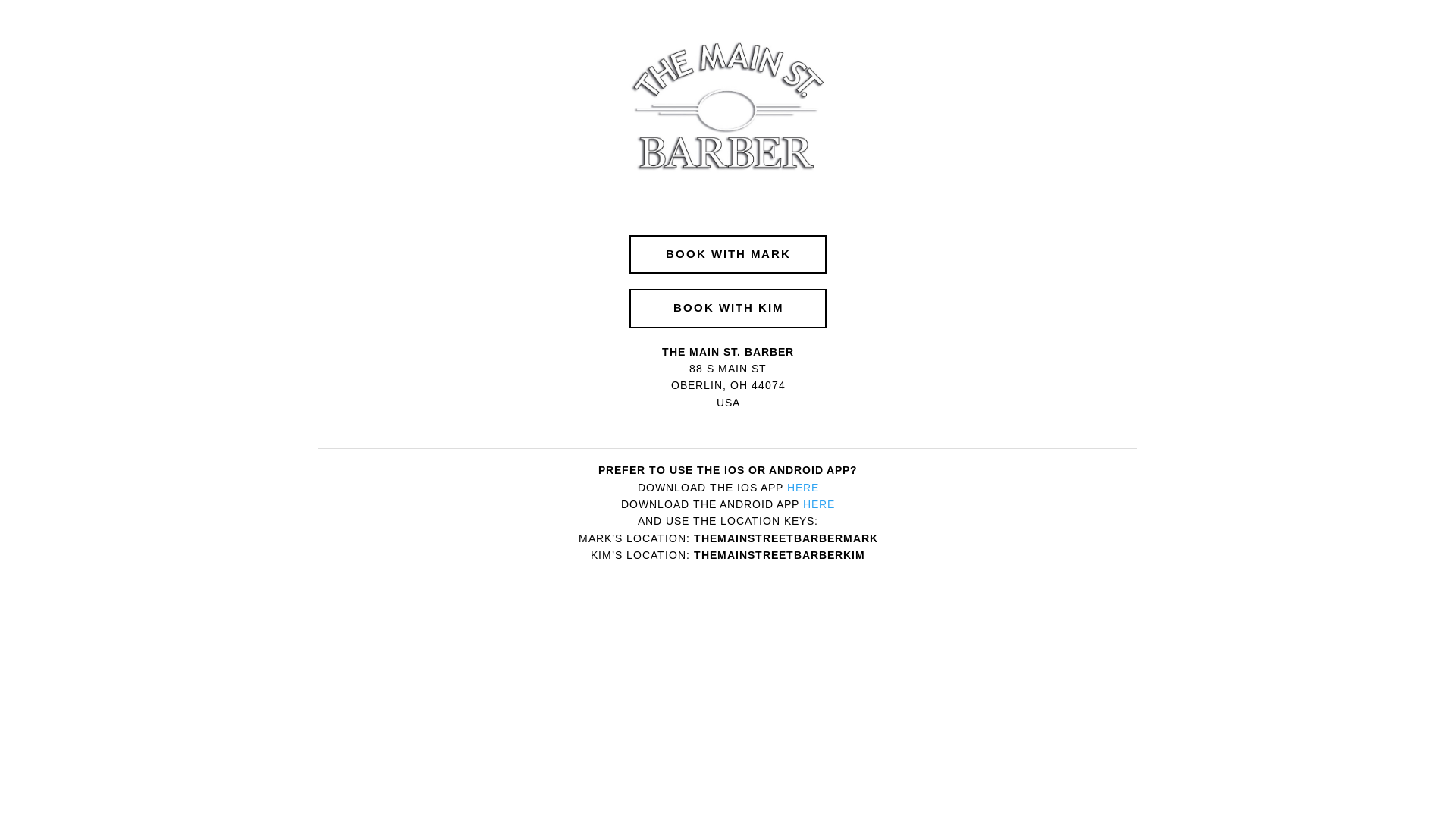 website screenshot of https://themainstreetbarber-8lm.pages.dev/
