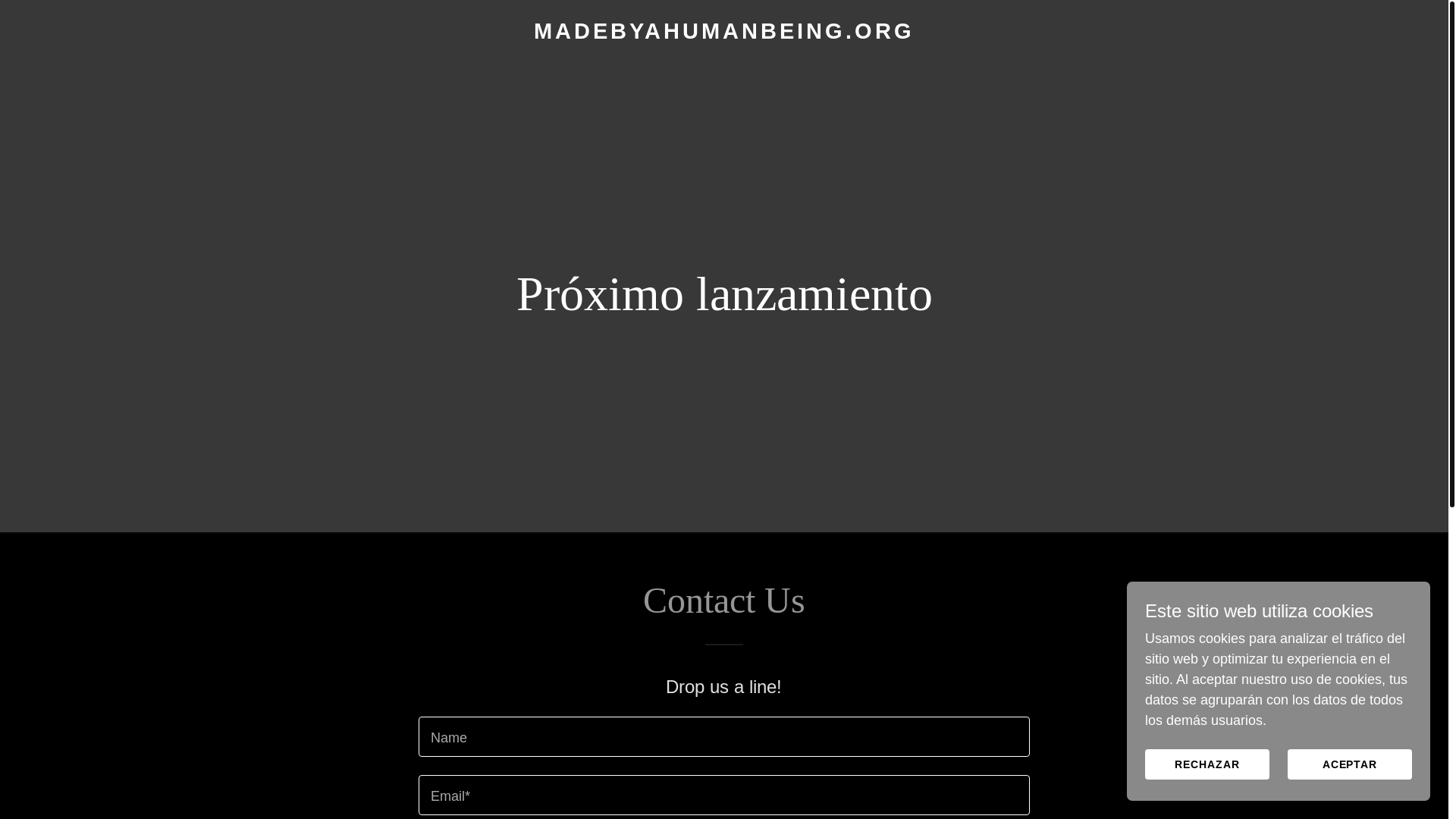 website screenshot of https://madebyahumanbeing.org/