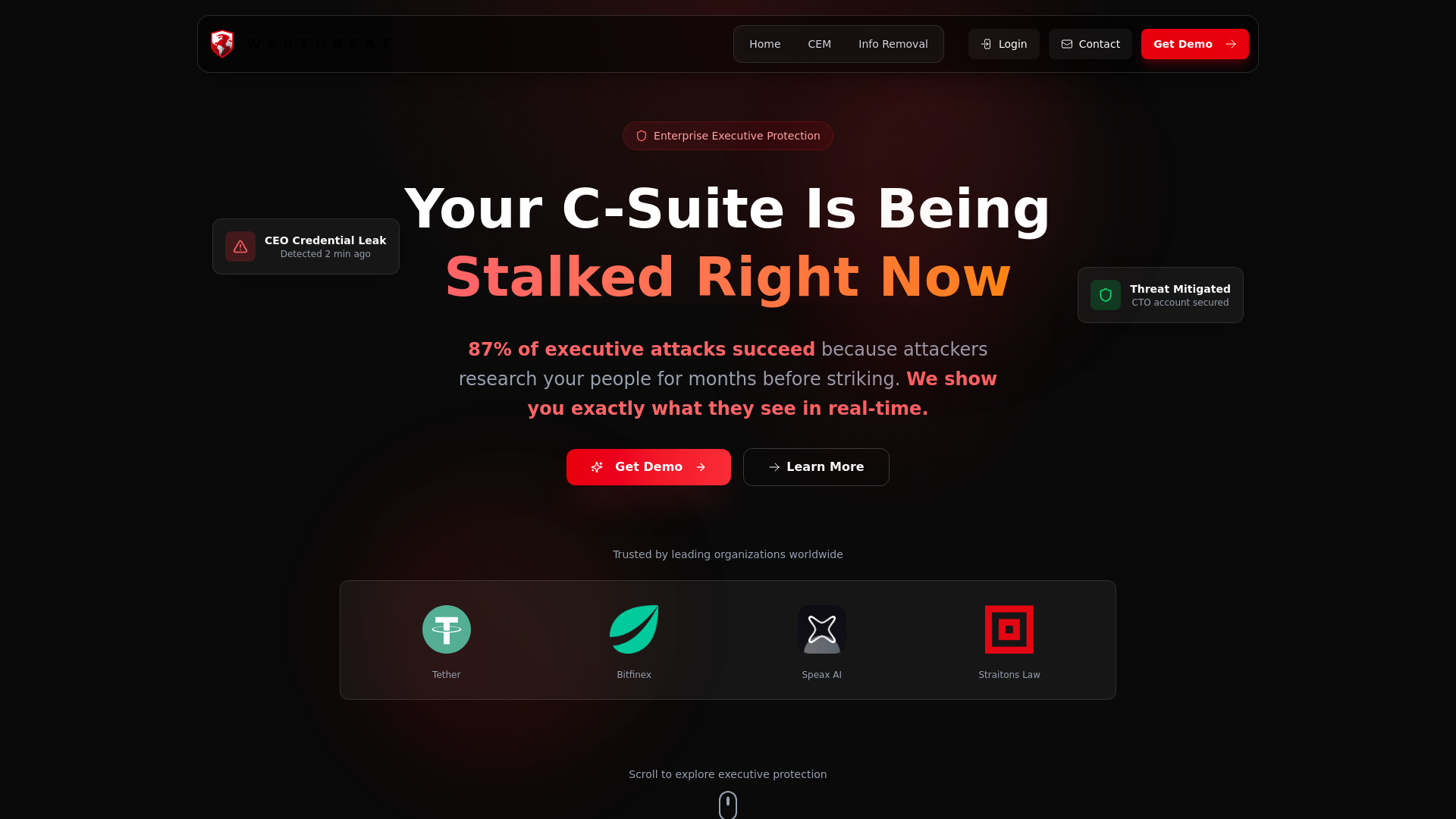website screenshot of https://webthreatops.com