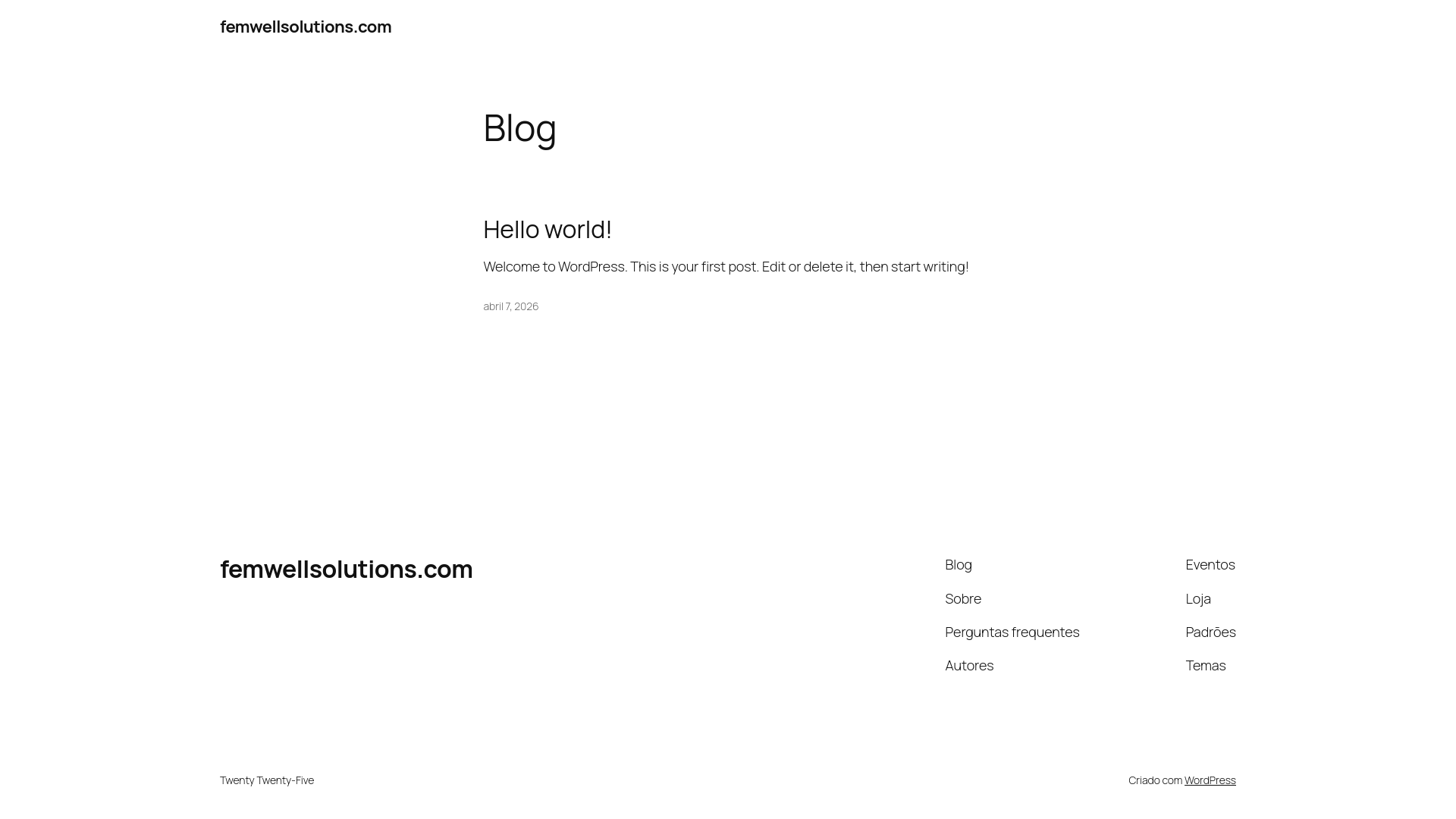 website screenshot of https://femwellsolutions.com/