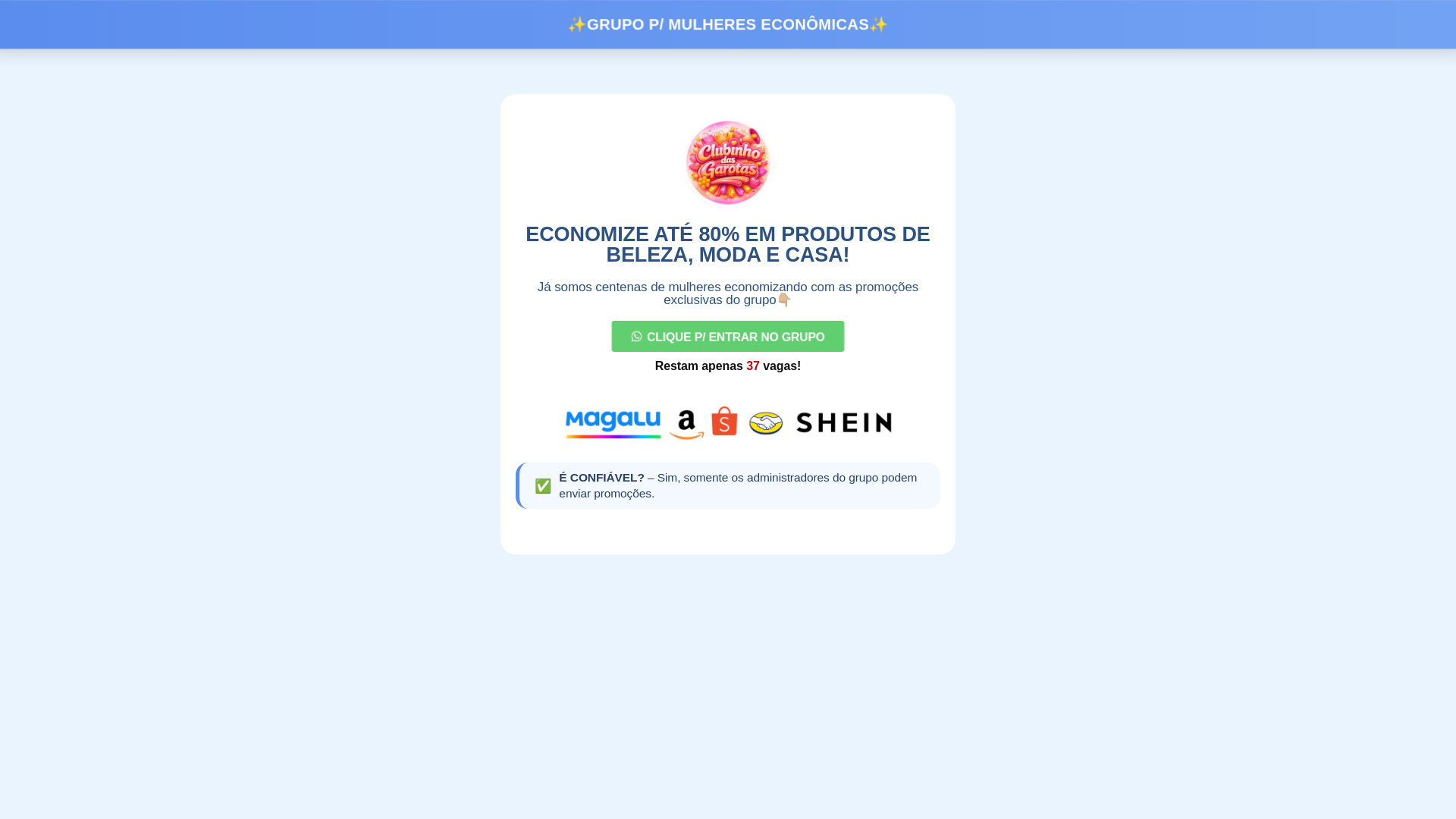 website screenshot of https://clubinhodasgarotas.site