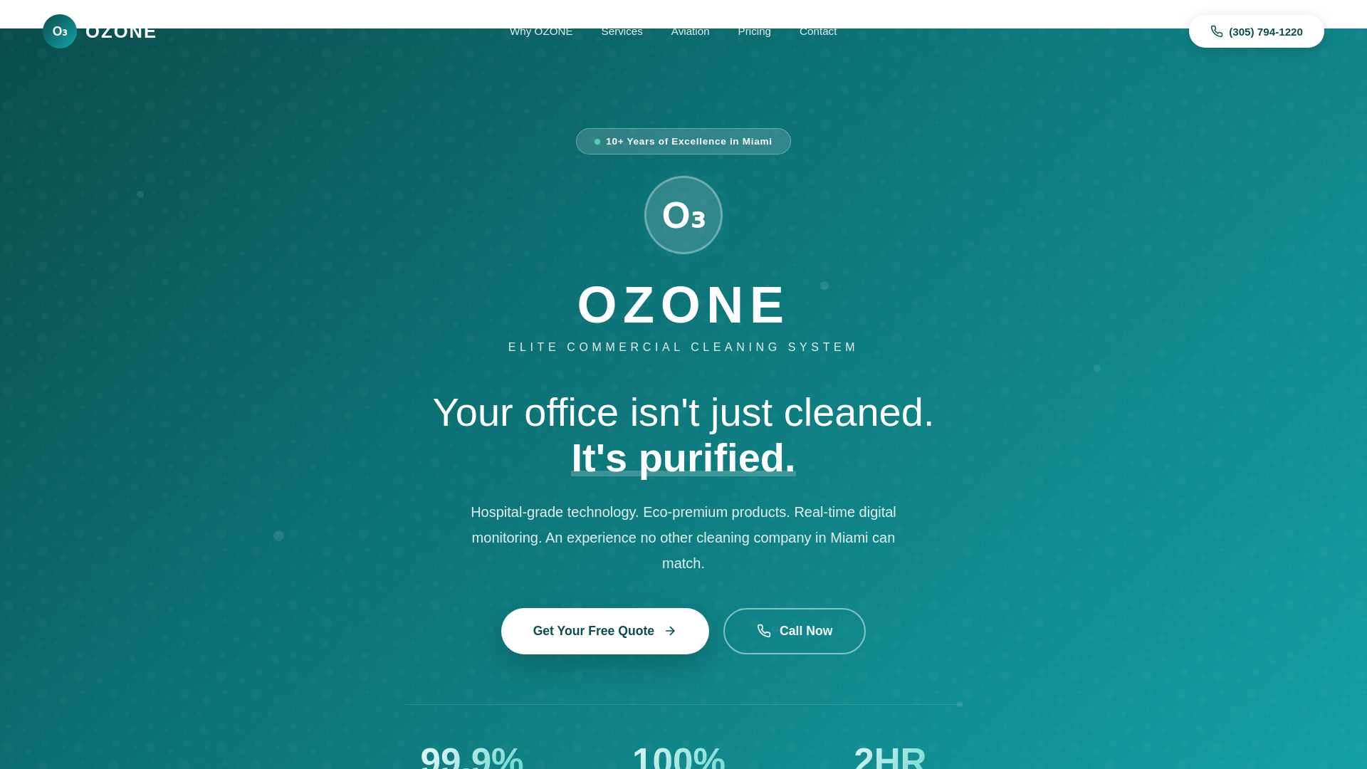 website screenshot of https://ozonecleanelite.com/