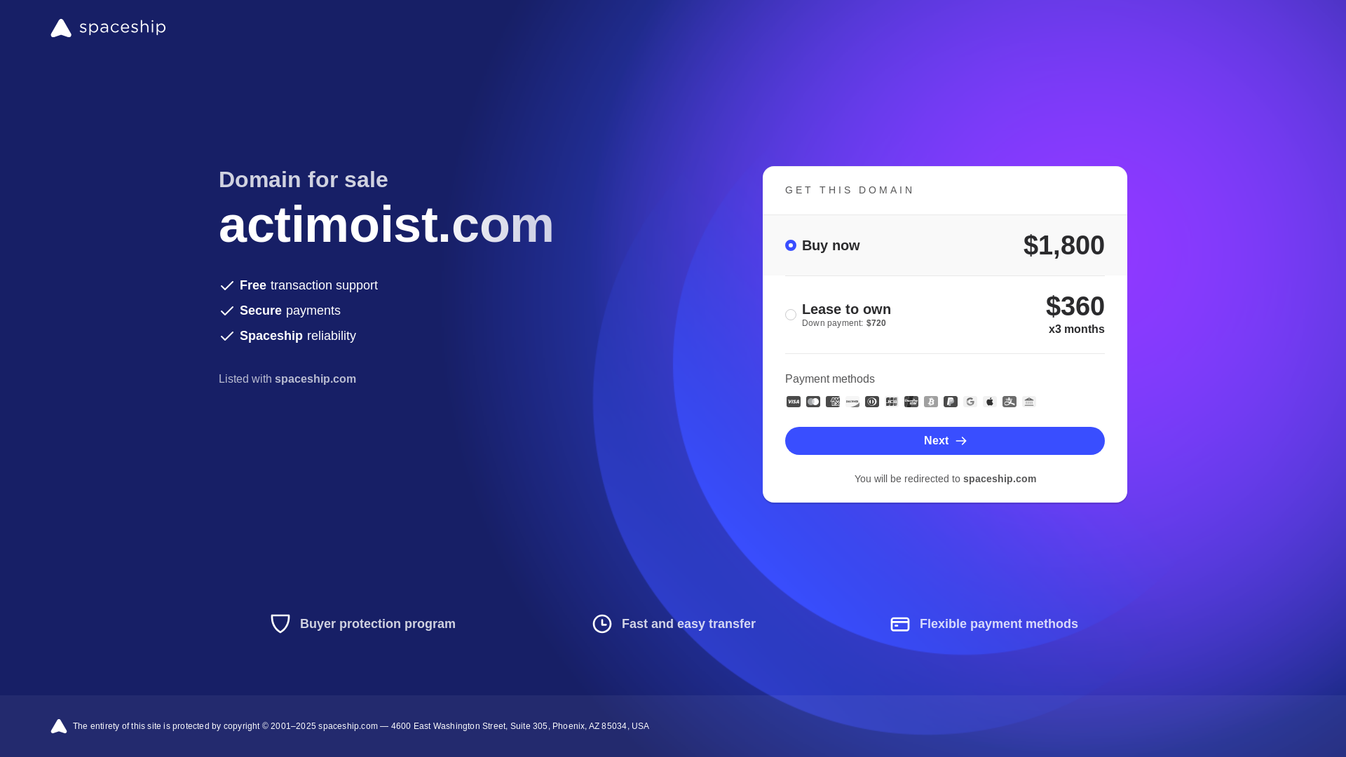 website screenshot of https://actimoist.com/