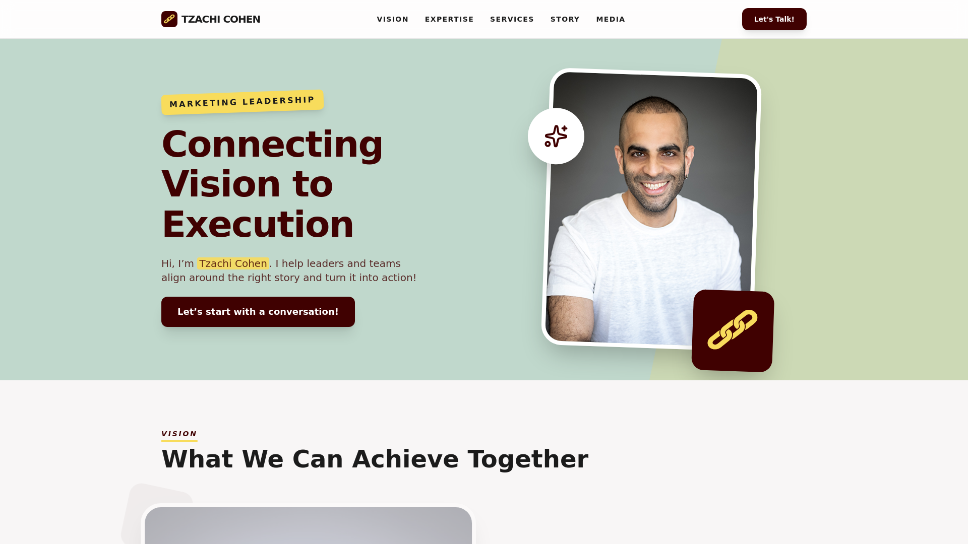 website screenshot of https://tzachicohen.com/