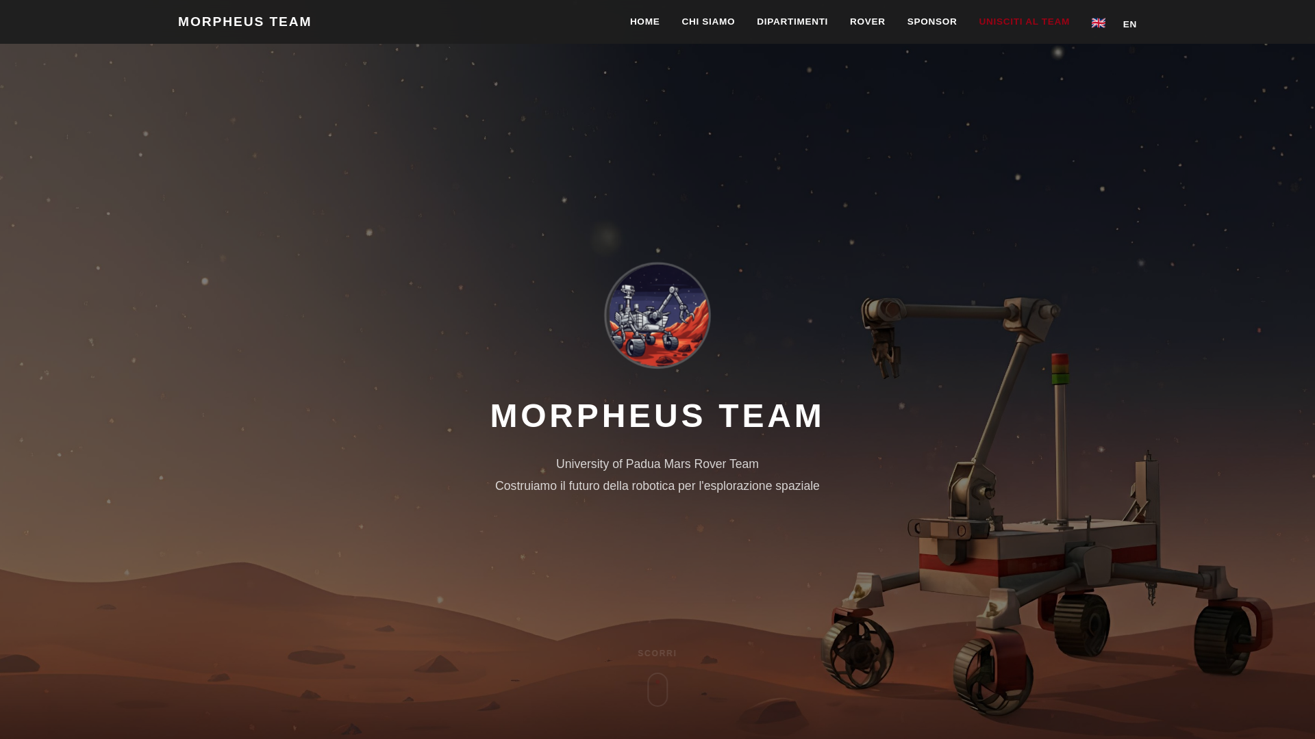 website screenshot of https://teammorpheus.it/