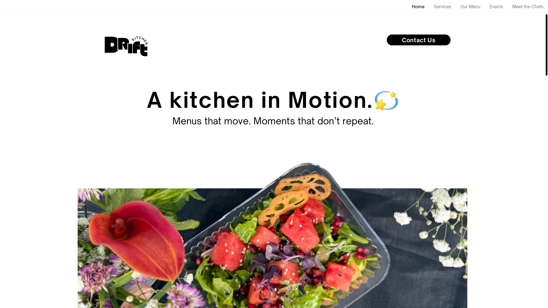 website screenshot of https://driftkitchenstpete.com/