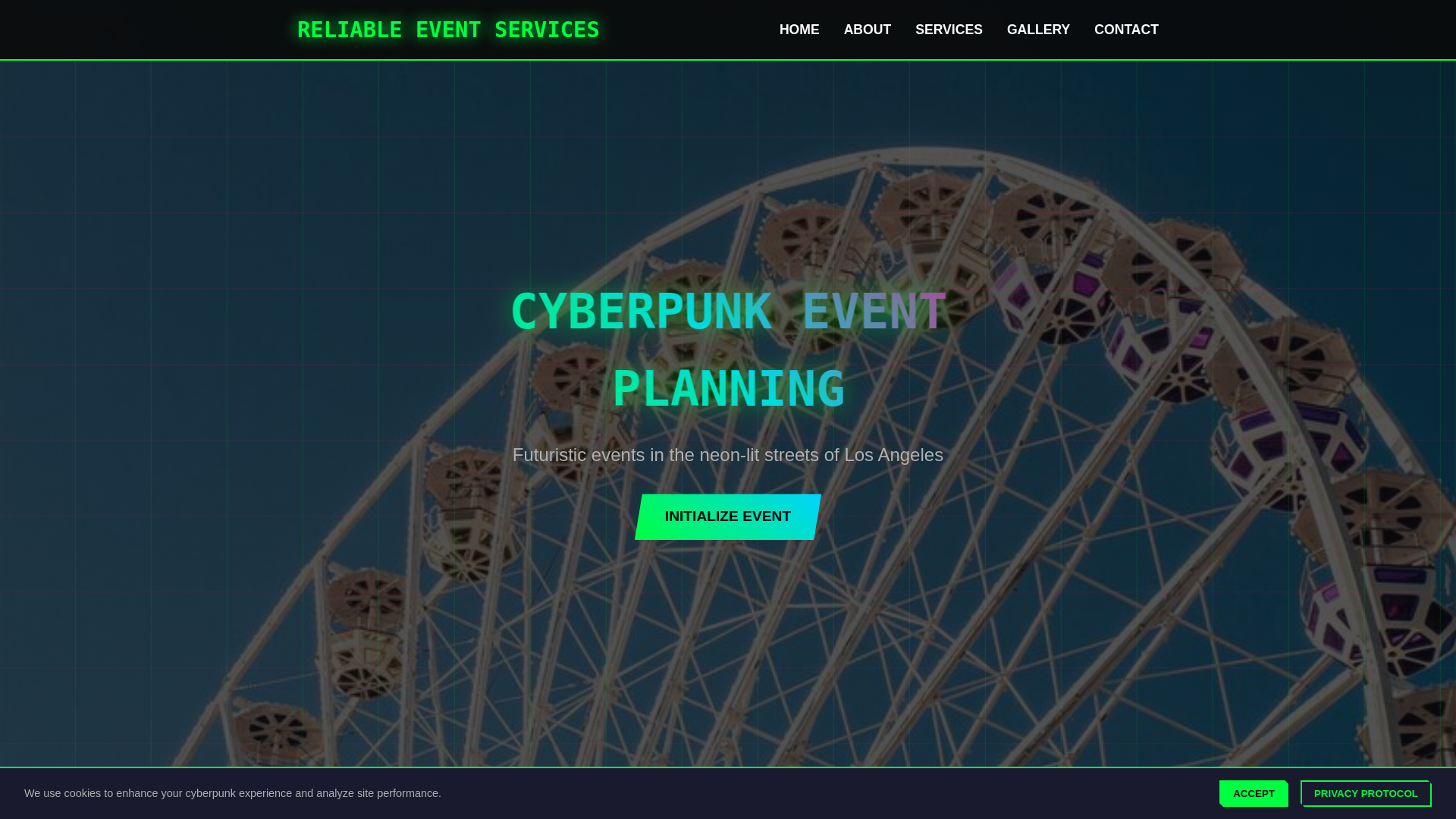 website screenshot of https://reliableeventservices.digital/