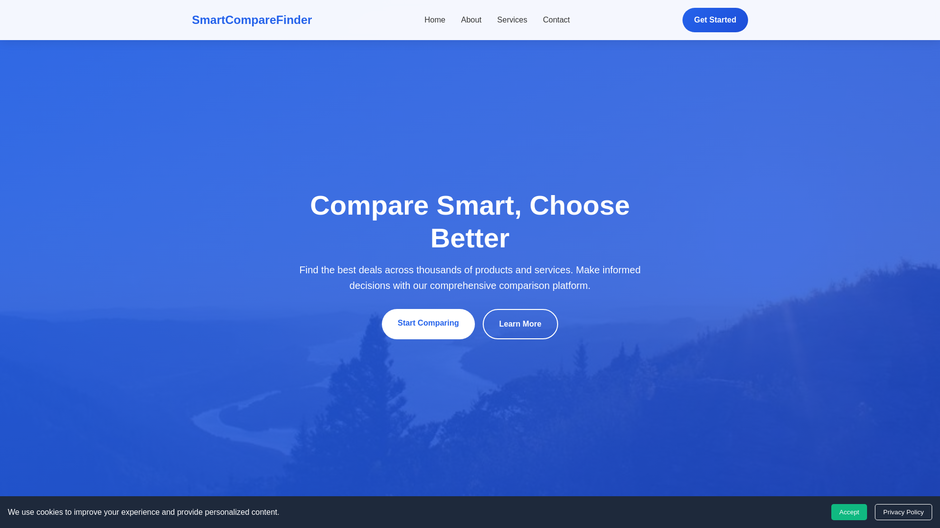 website screenshot of https://smartcomparefinder.cyou/