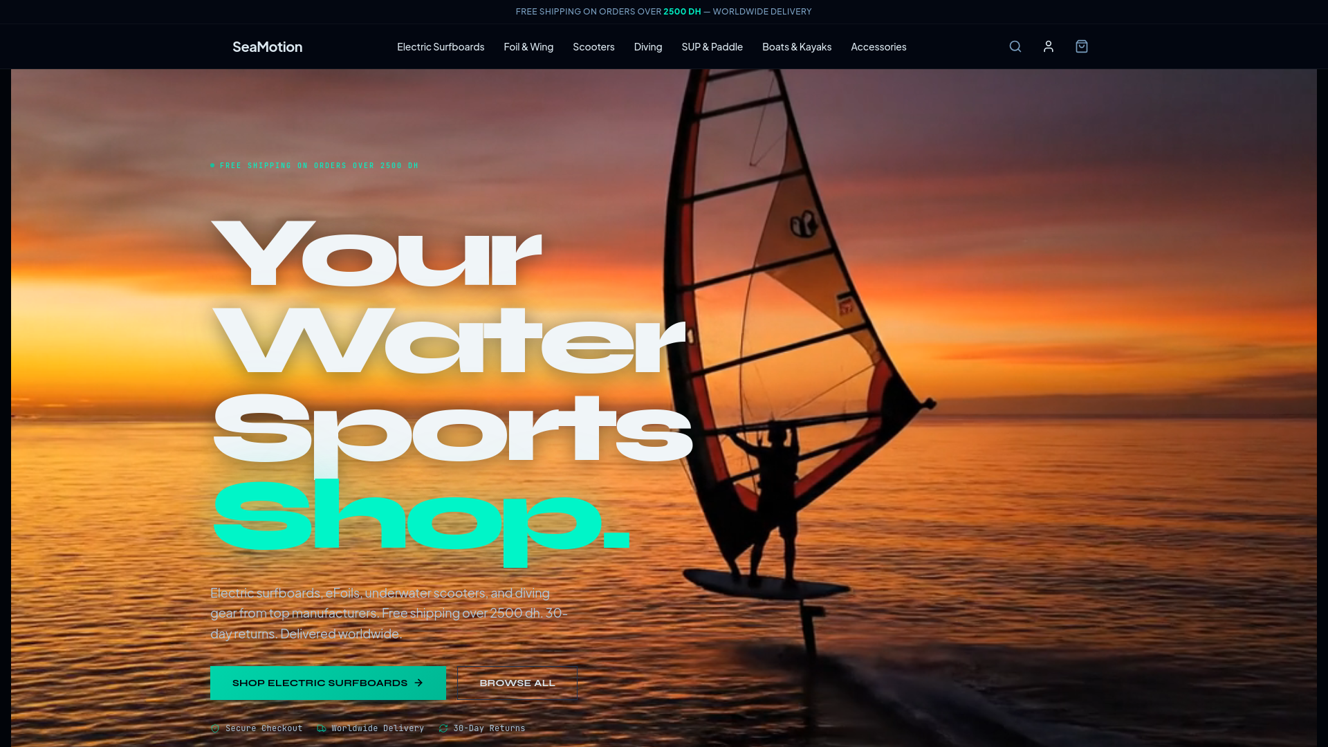 website screenshot of https://seamotion.store/