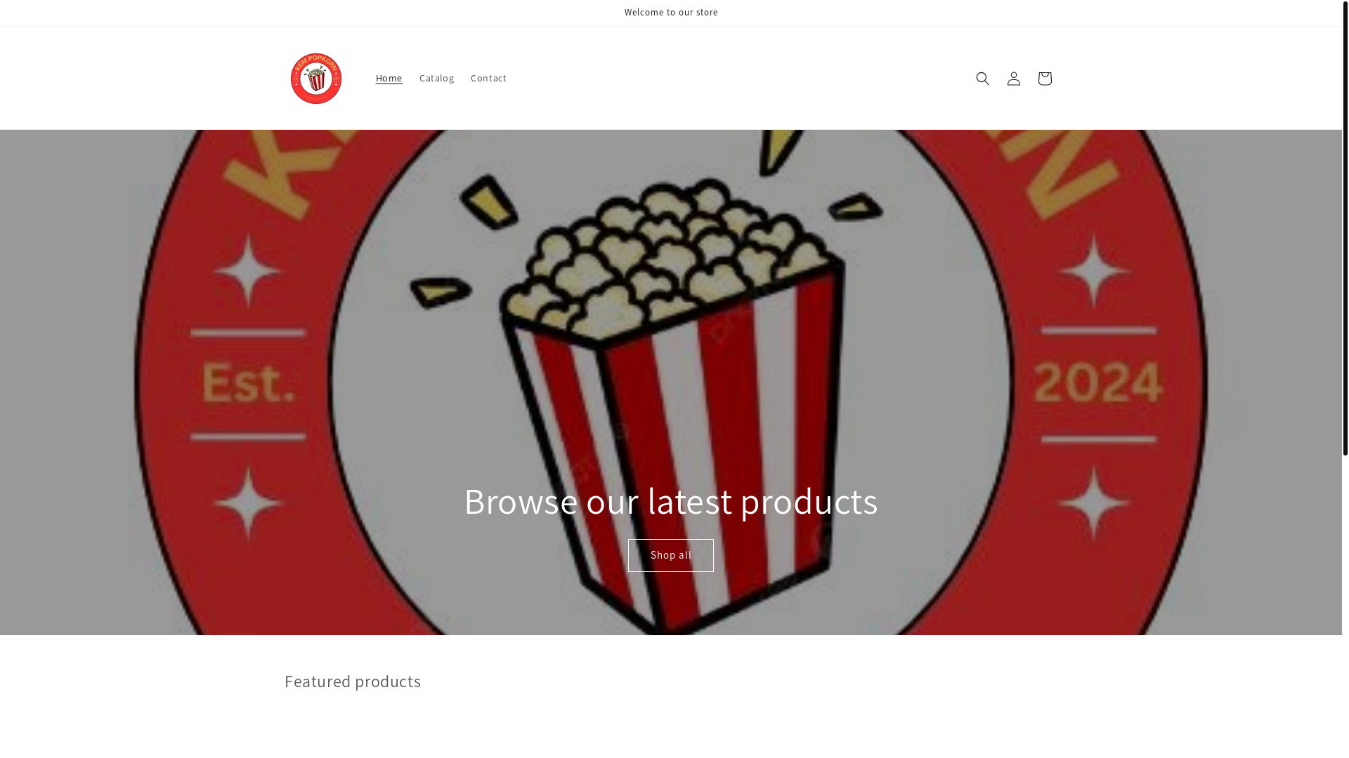website screenshot of https://kempopkorn.store/