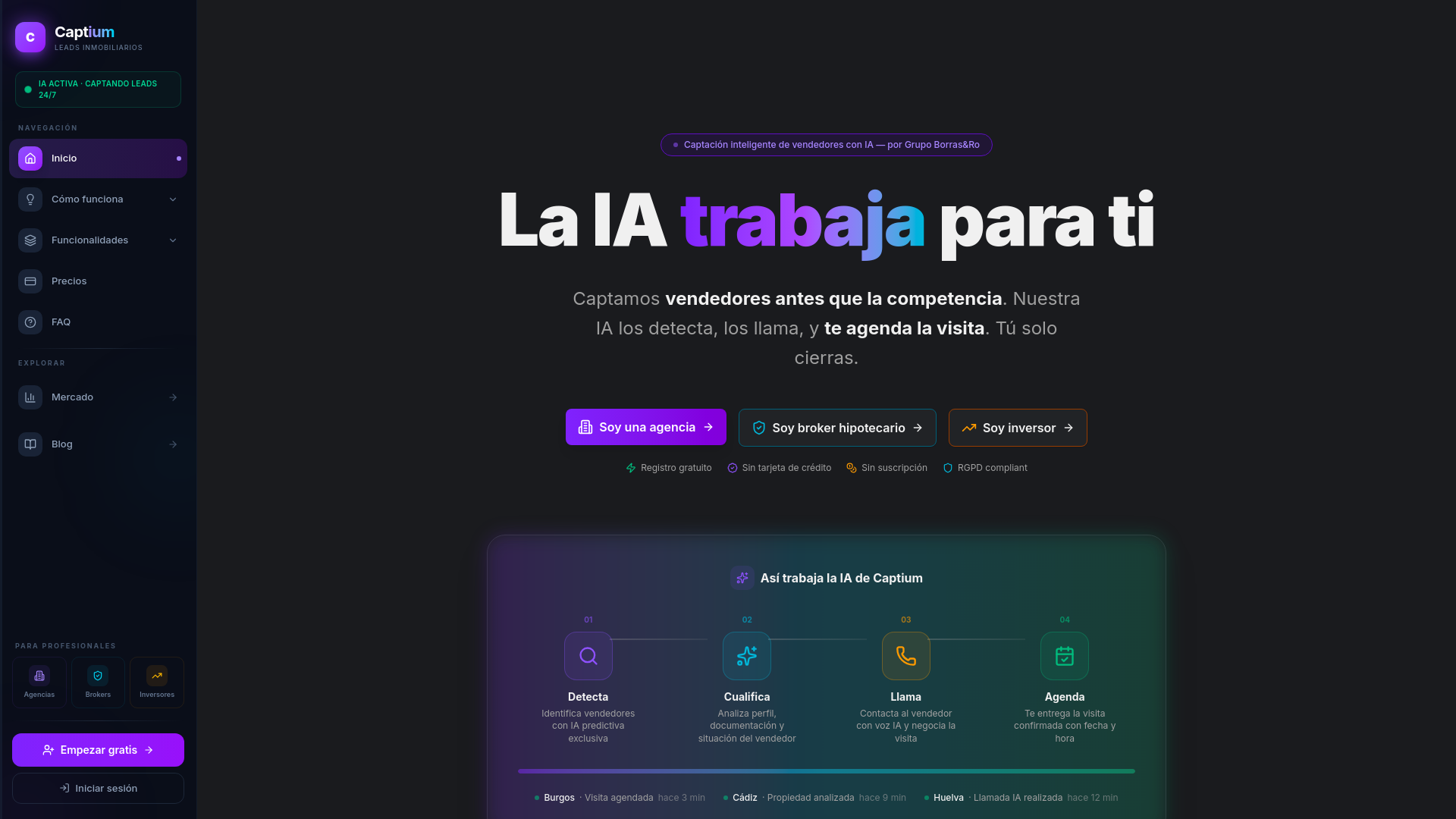 website screenshot of https://captium.io/