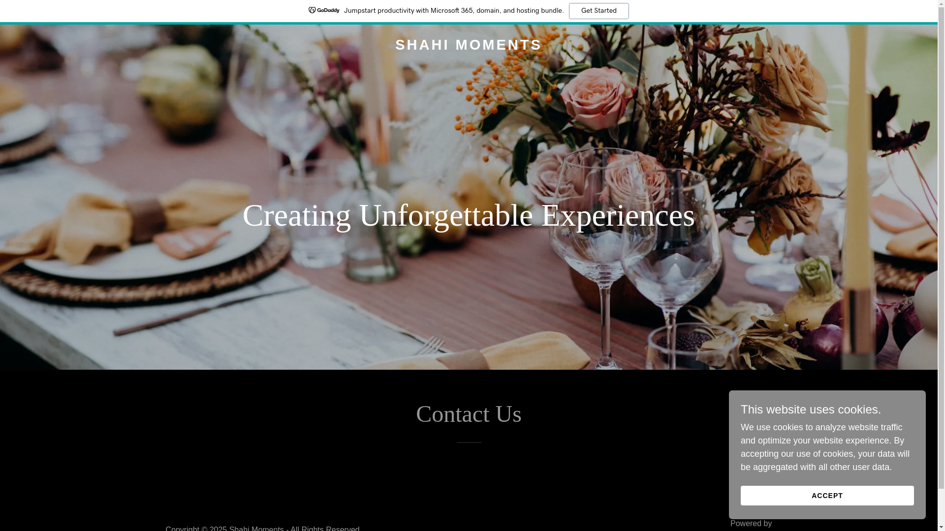 website screenshot of https://shahimoments.com/