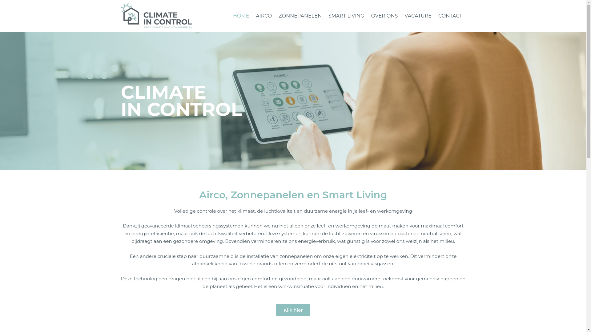 website screenshot of https://climateincontrol.com/