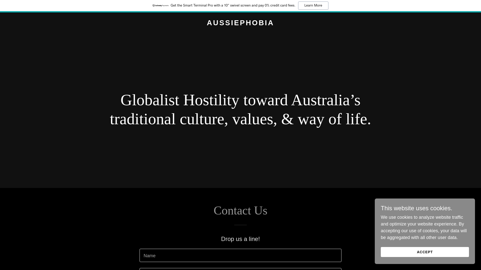 website screenshot of https://aussiephobia.com/
