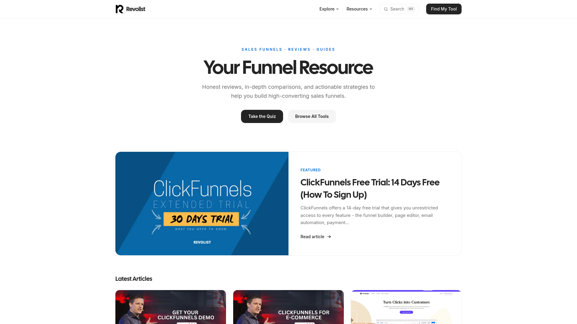 website screenshot of https://revolist.pages.dev/