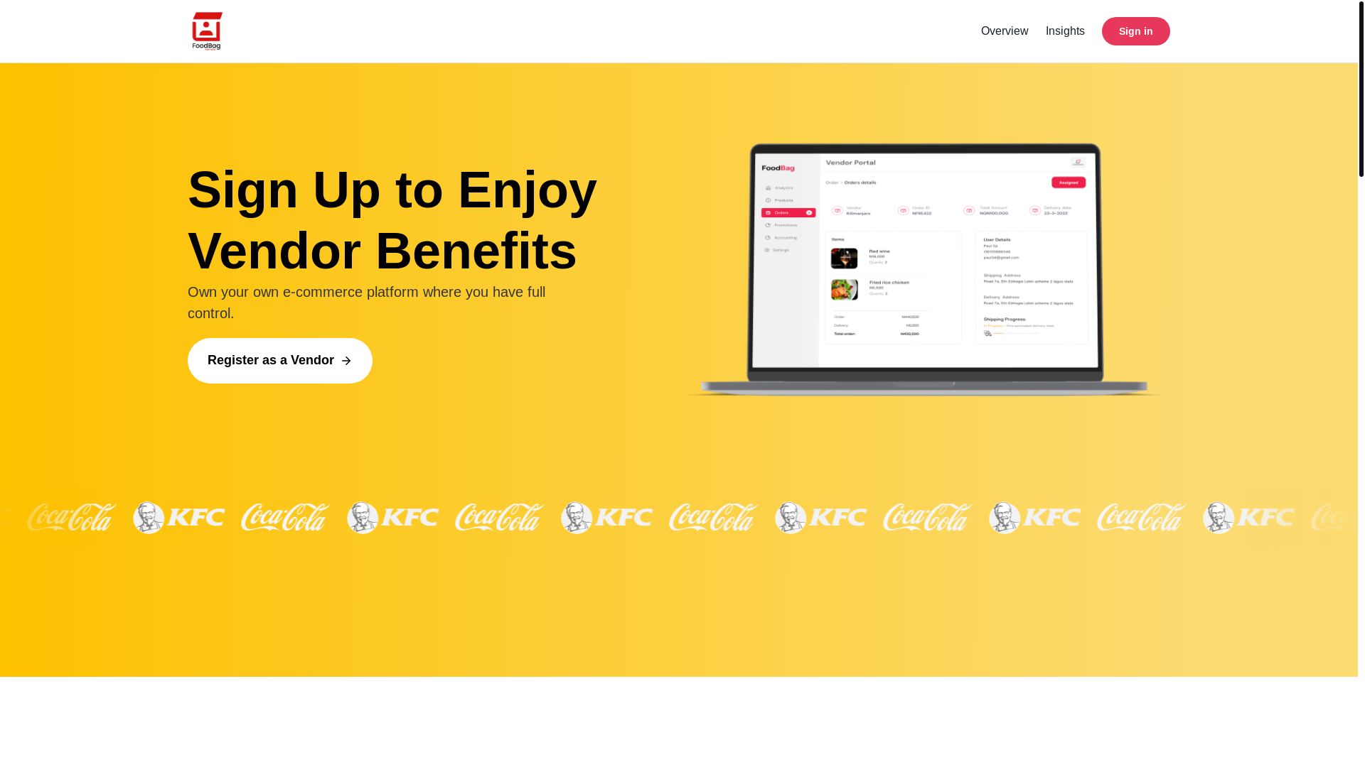 website screenshot of https://foodbag-vendor-fe.pages.dev/
