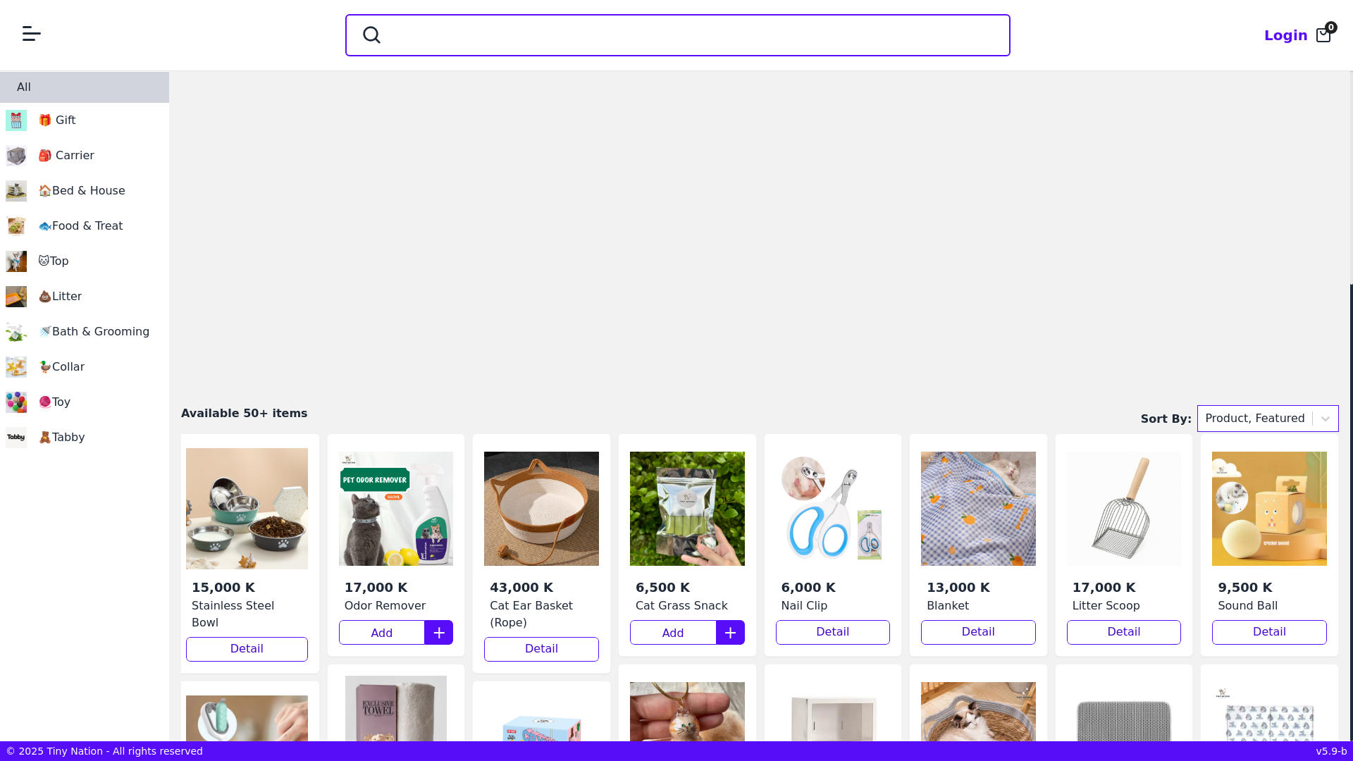 website screenshot of https://tinynationygn.com/