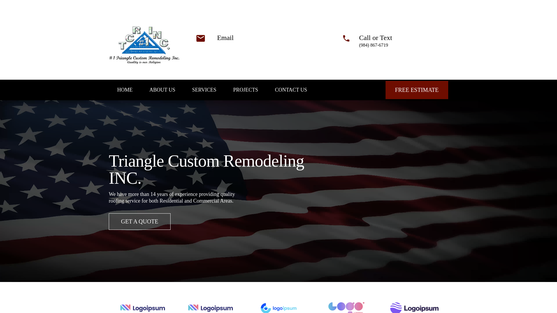 website screenshot of https://trianglecustomremodelinginc.com