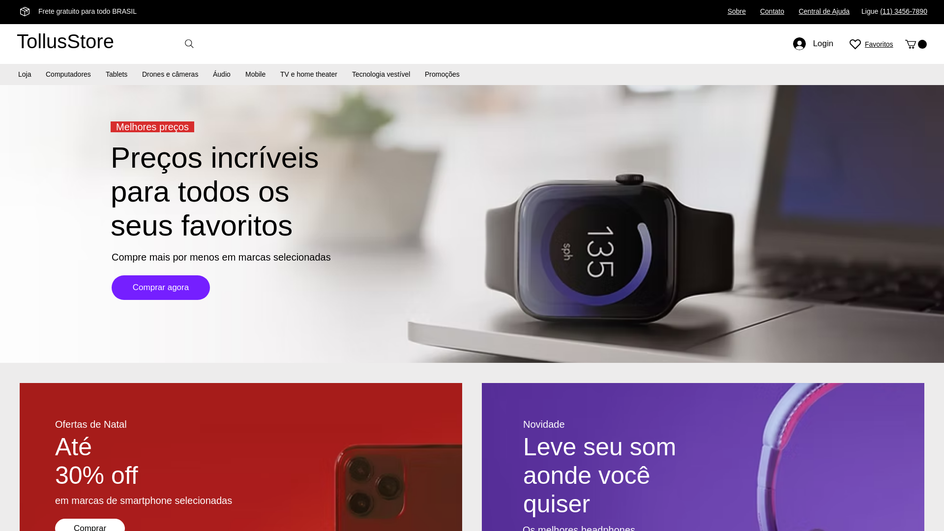 website screenshot of https://tollusstore.com/