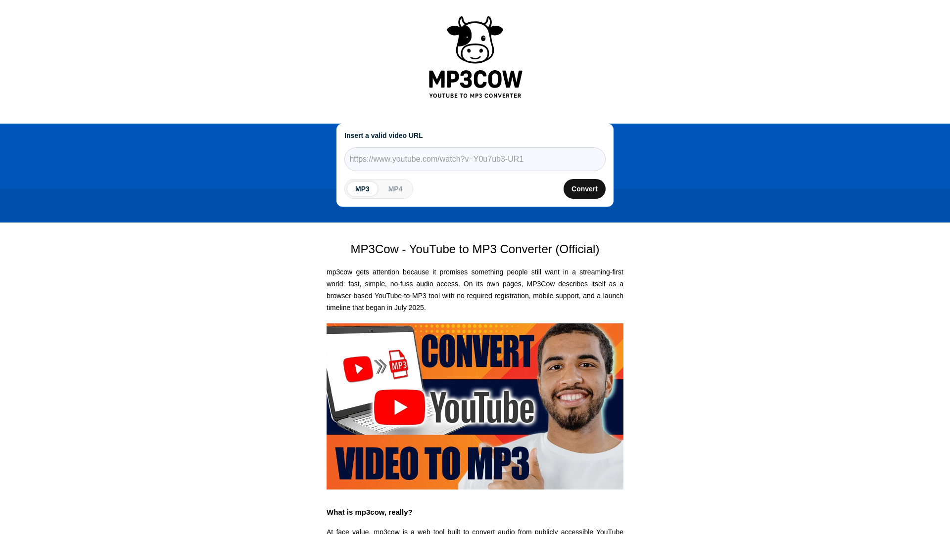 website screenshot of https://mp3cow-it-com.pages.dev/