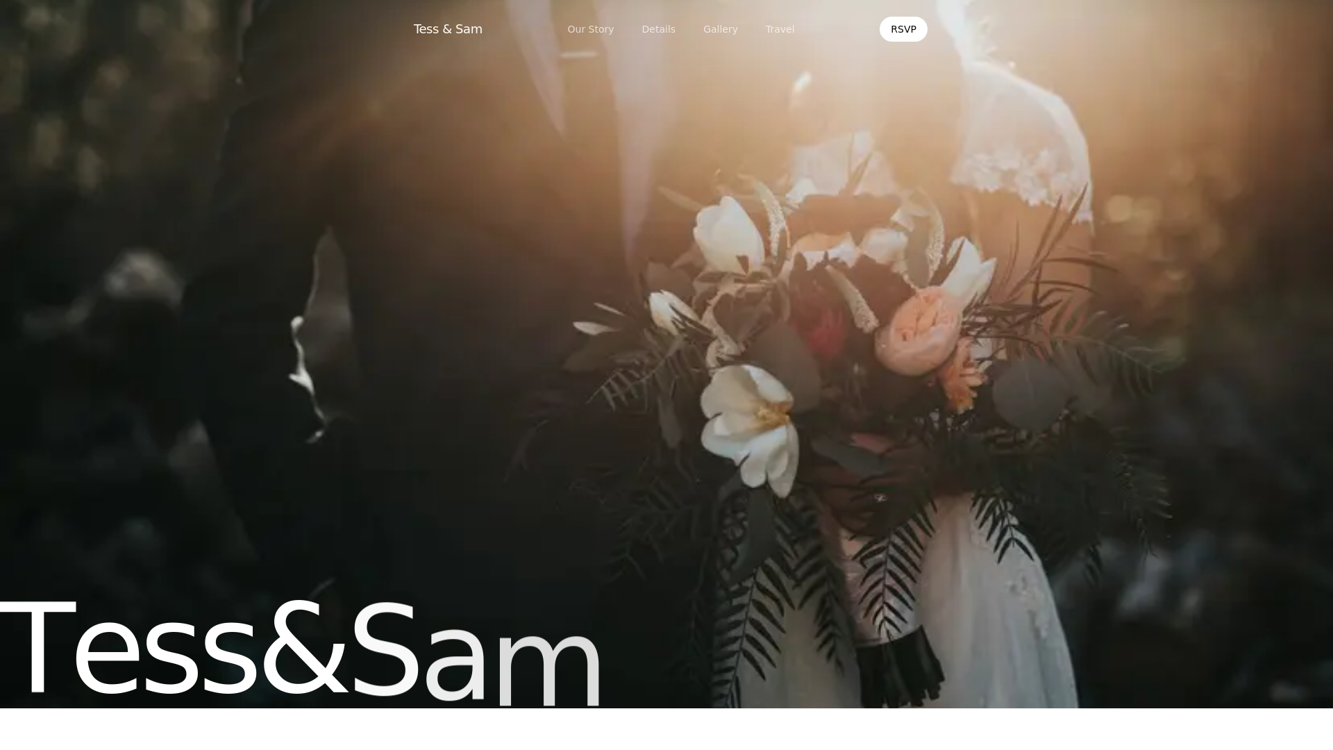 website screenshot of https://mrandmrsmarshall.wedding/