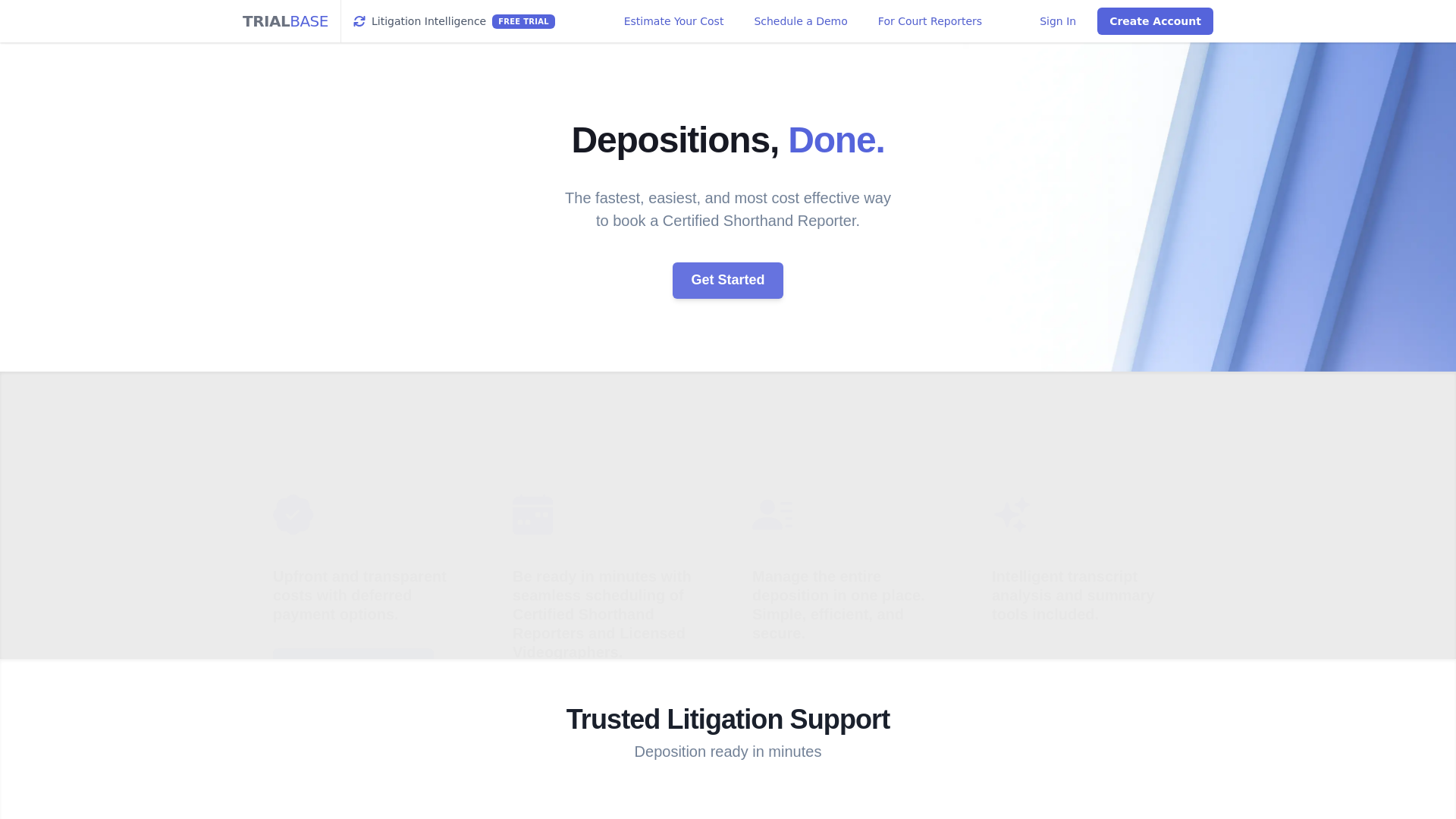 website screenshot of https://trialbaseconnect.com