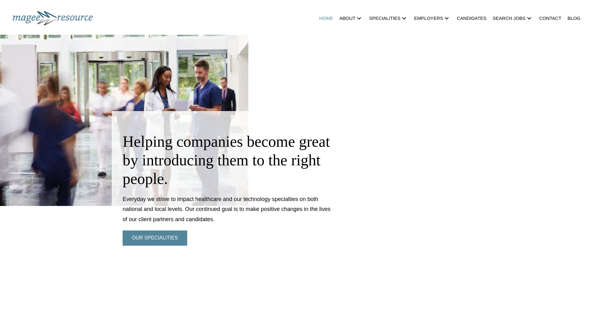 website screenshot of https://mageeresource.com/