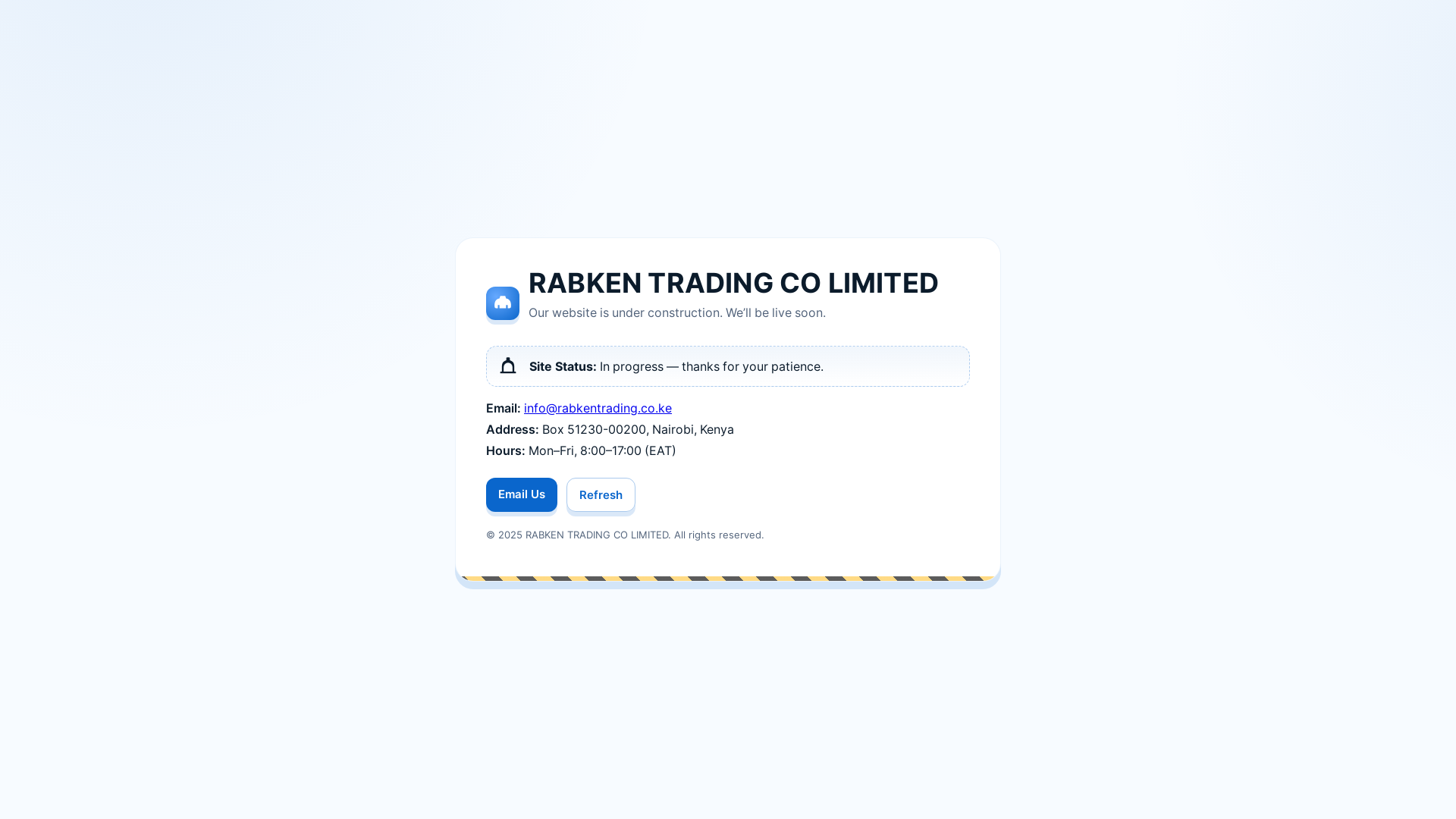 website screenshot of https://rabkentrading.co.ke/