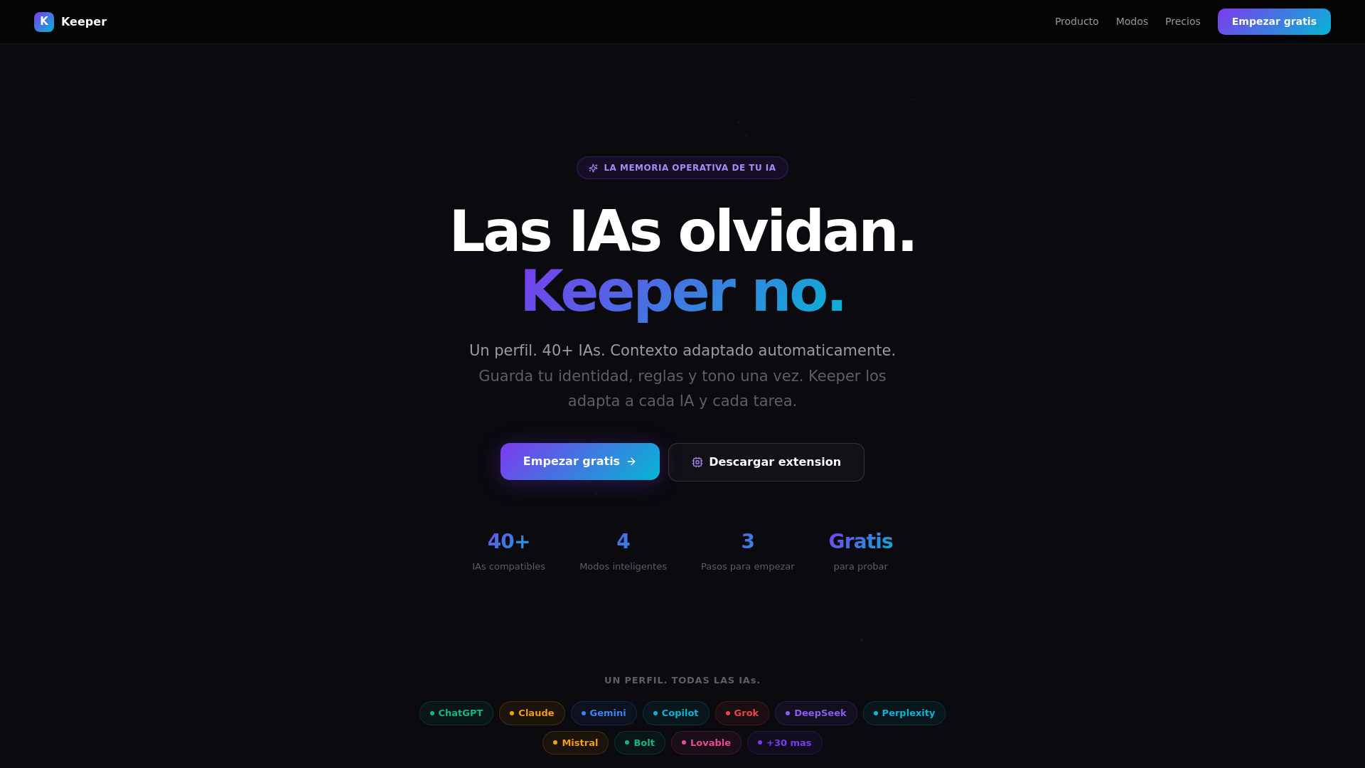 website screenshot of https://keepercontext.com