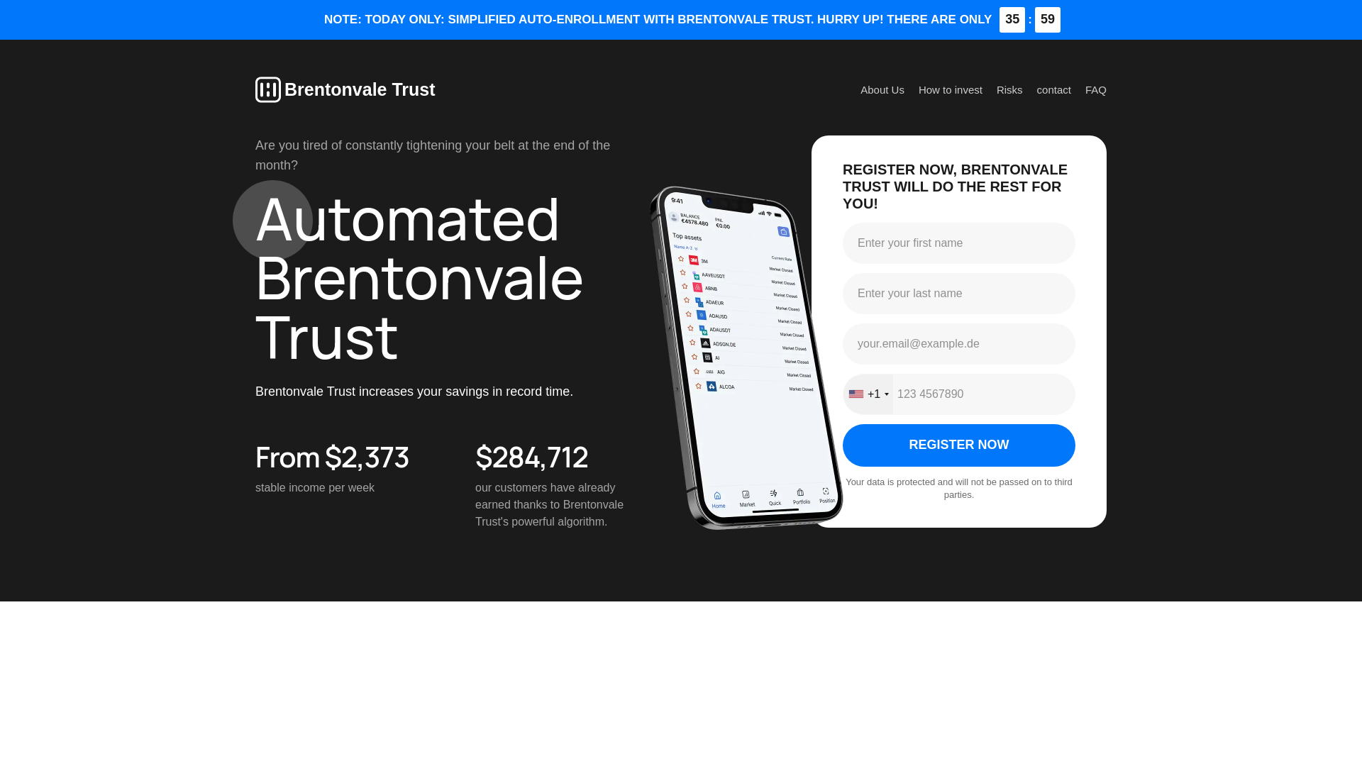 website screenshot of https://brentonvaletrust.net/