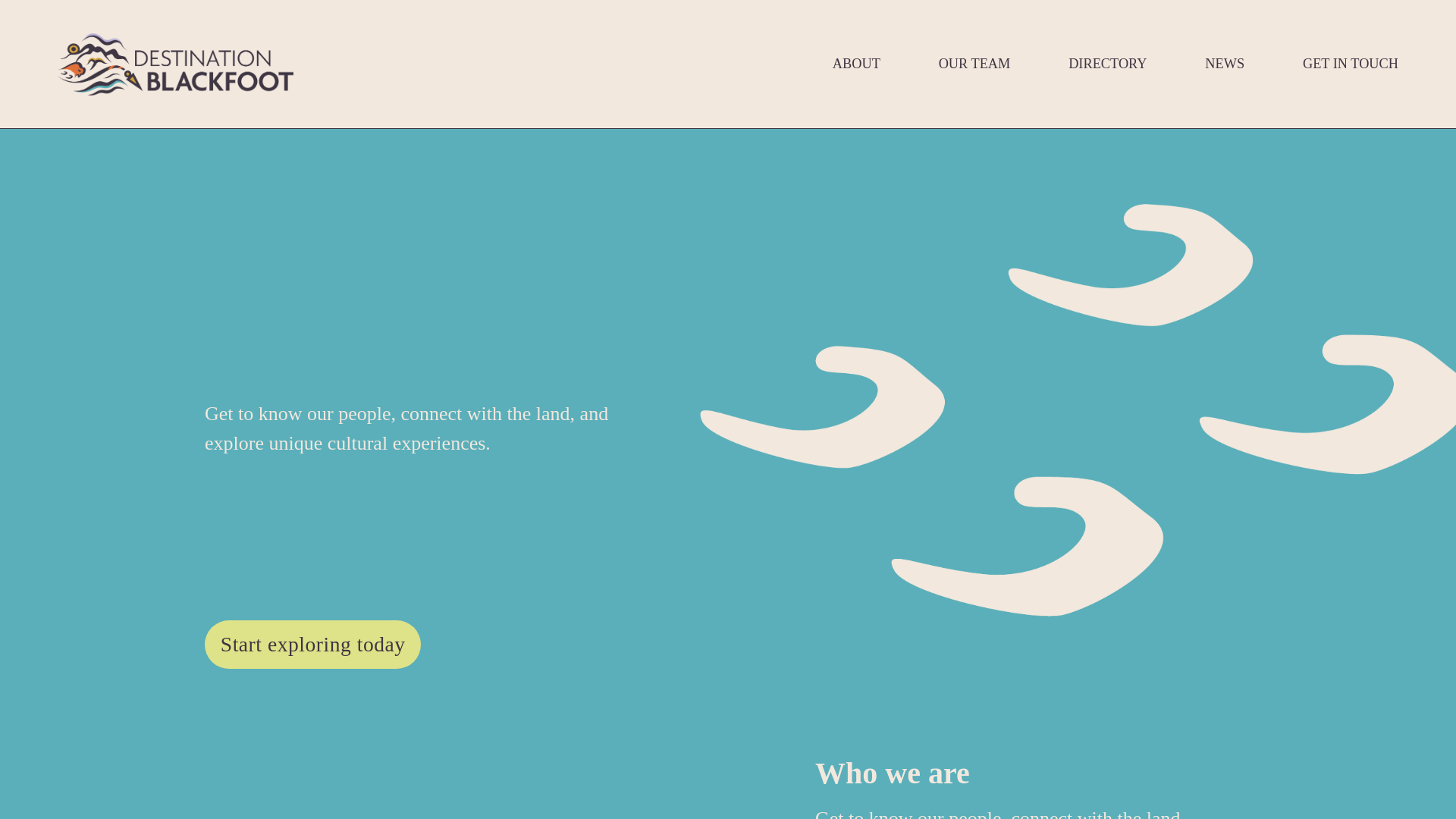 website screenshot of https://destinationblackfoot.com