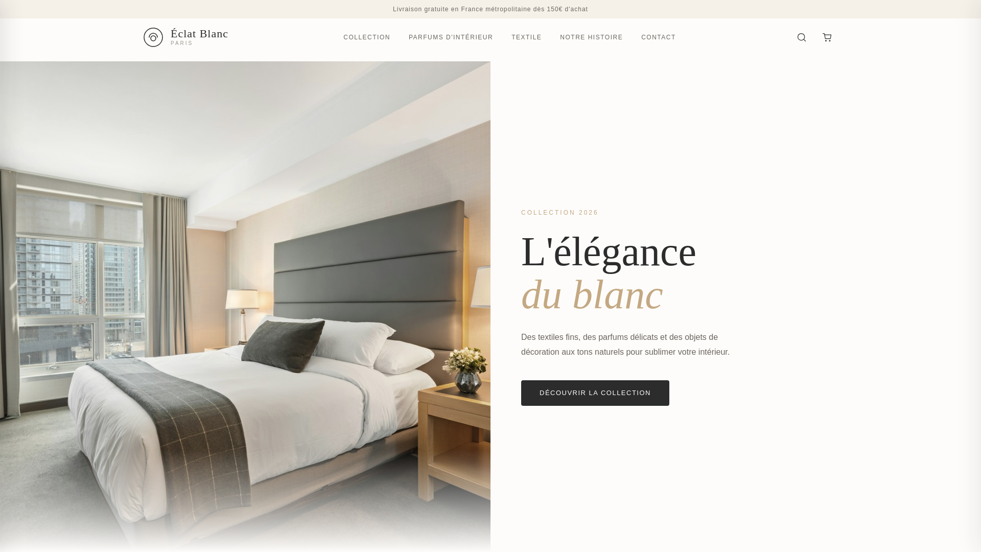 website screenshot of https://eclatblancparis.com/