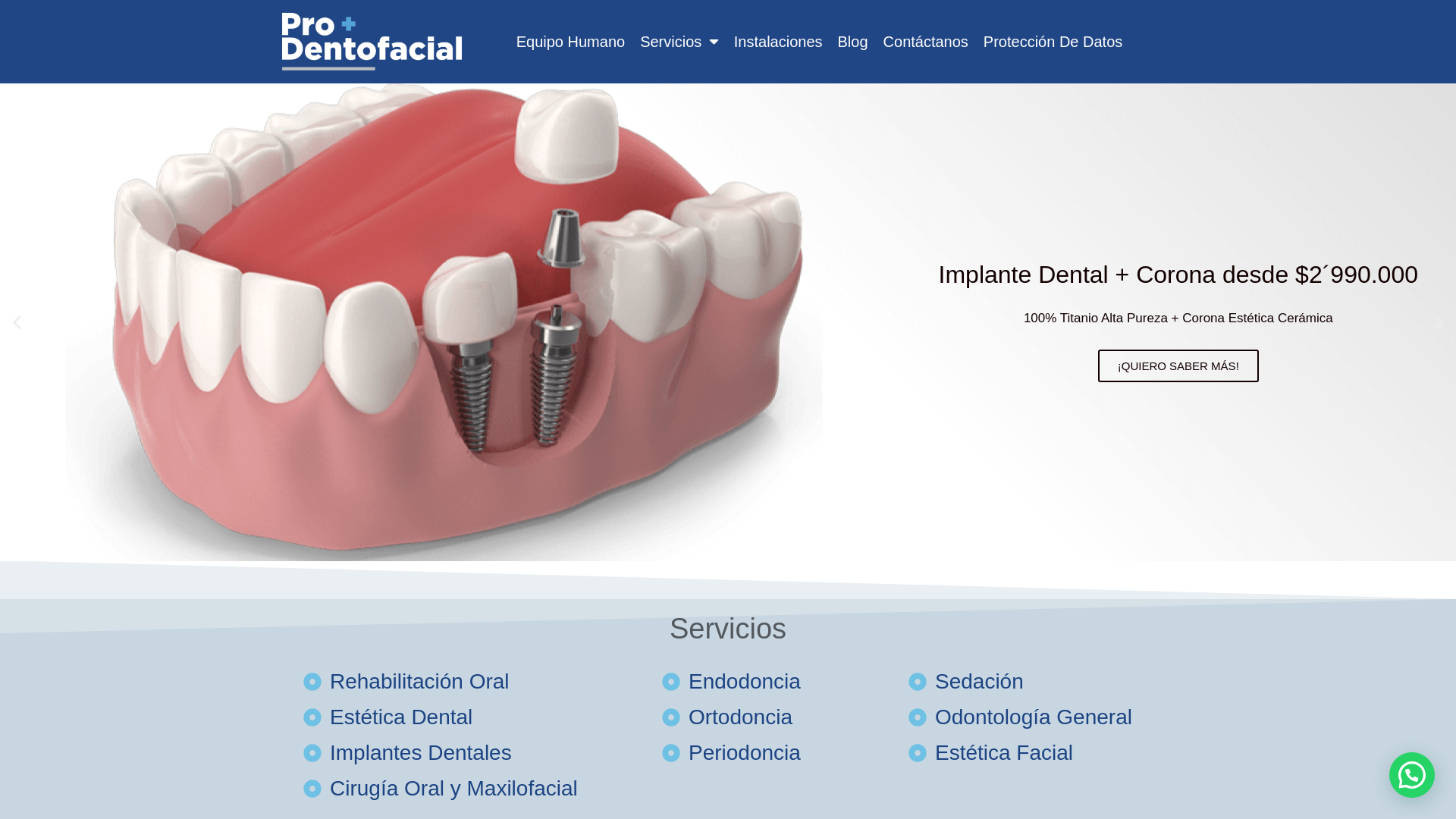 website screenshot of https://prodentofacial.co/