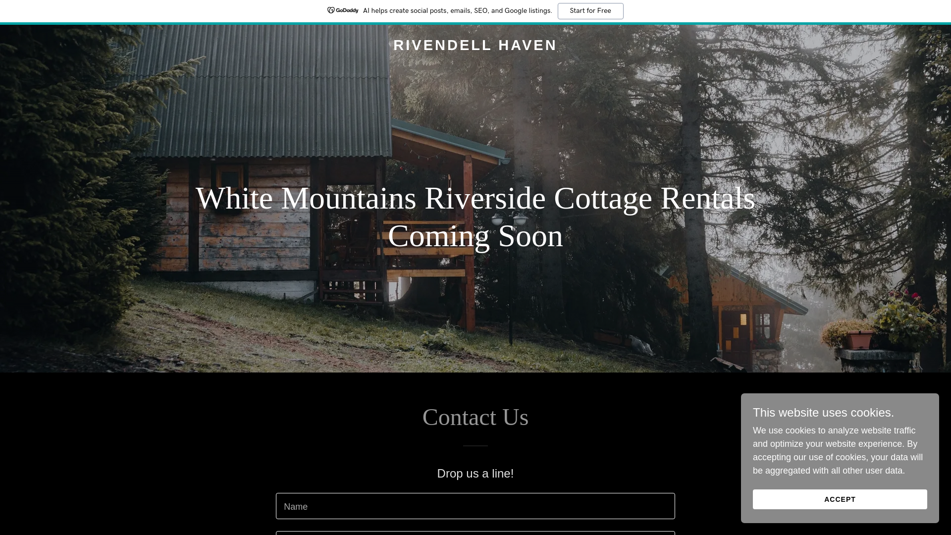 website screenshot of https://rivendellhaven.com/