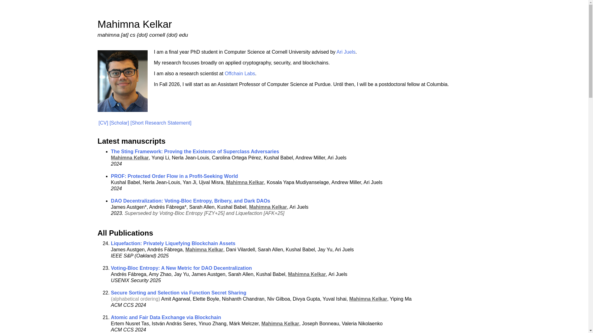 website screenshot of https://mahimna.me/