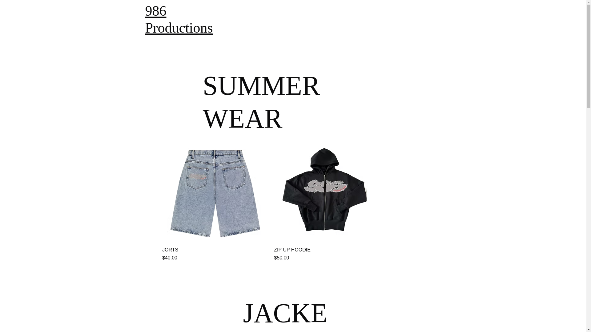 website screenshot of https://986productions.shop/