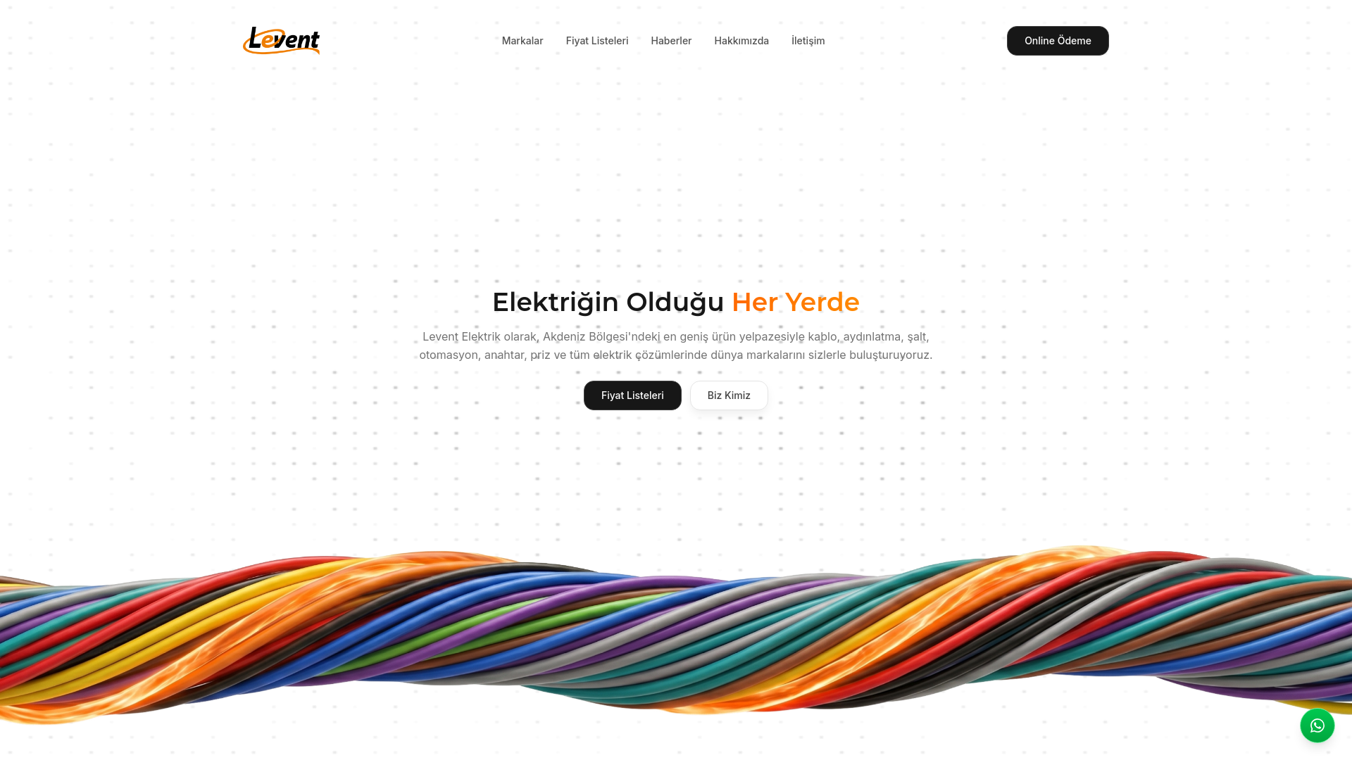 website screenshot of https://leventelektrik.biz/