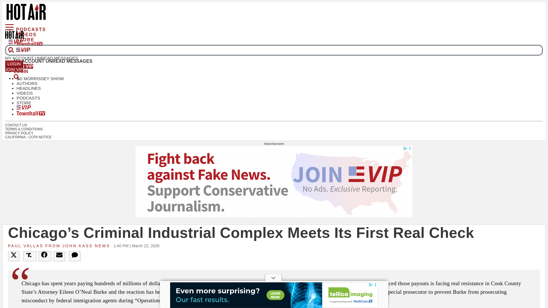 website screenshot of https://hotair.com/headlines/2026/03/22/chicagos-criminal-industrial-complex-meets-its-first-real-check-n3813105