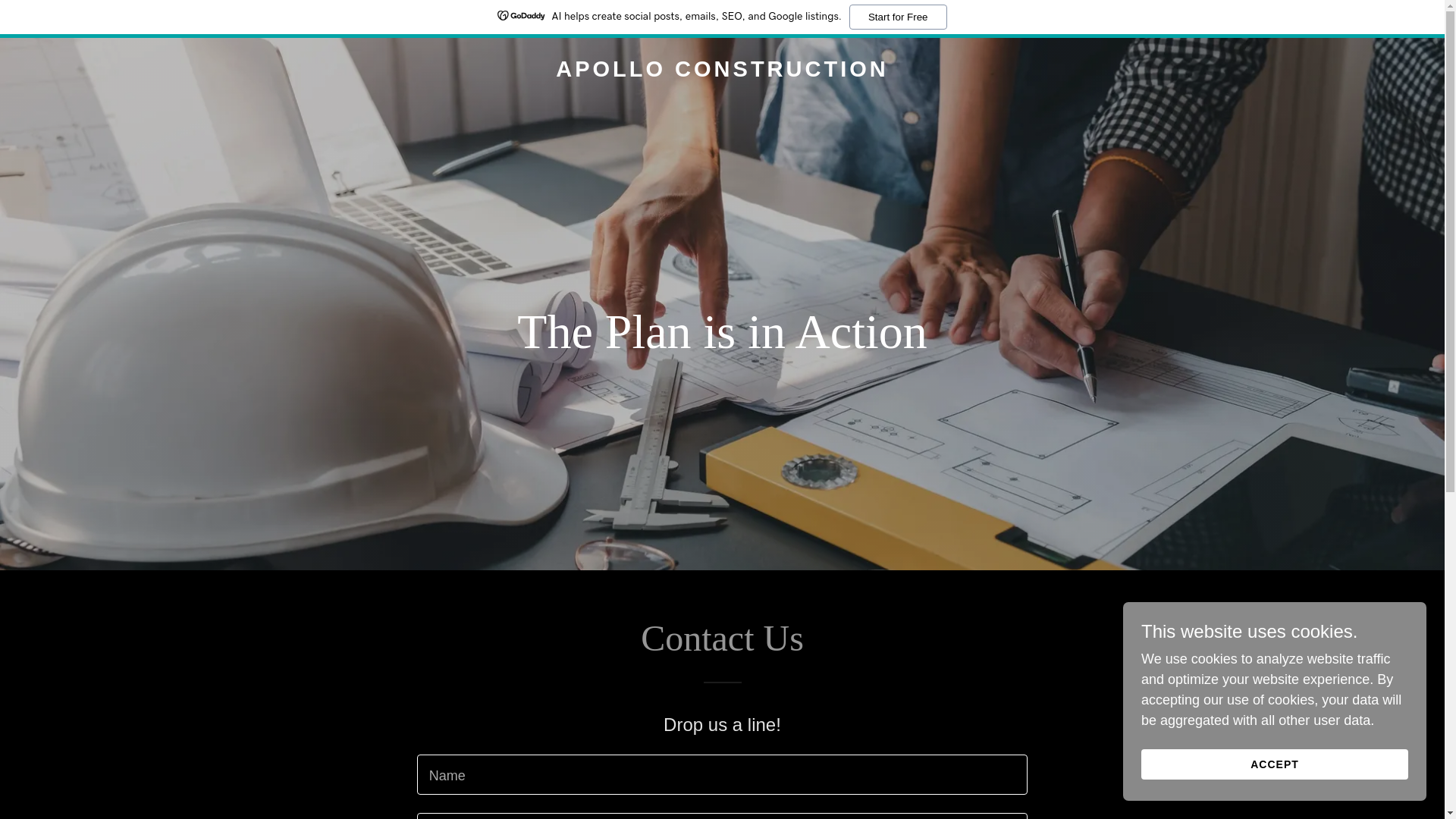 website screenshot of https://apolloconstructionak.com/
