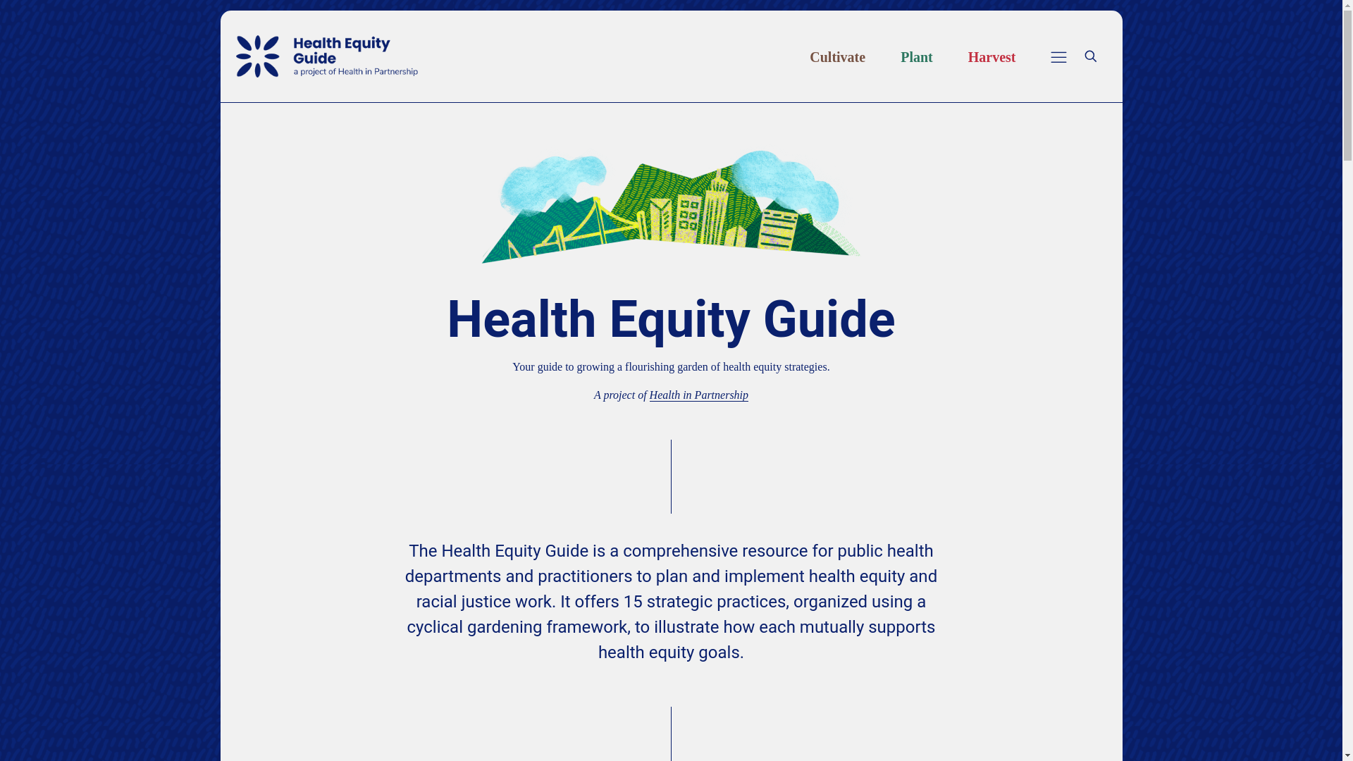 website screenshot of https://healthequityguide.com/