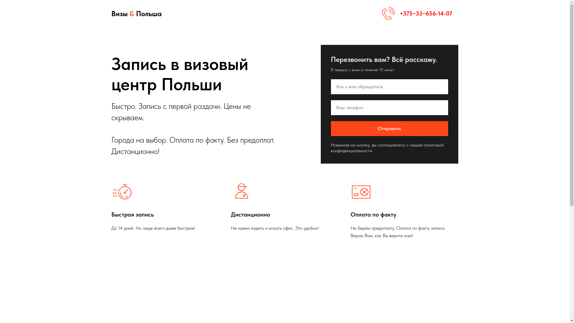 website screenshot of https://vizapoland.by/