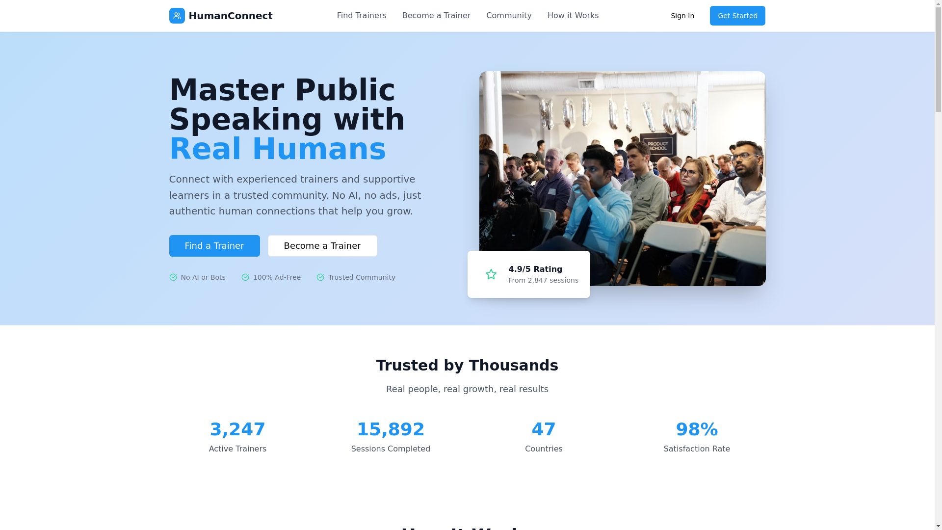 website screenshot of https://connect-sphere.app/
