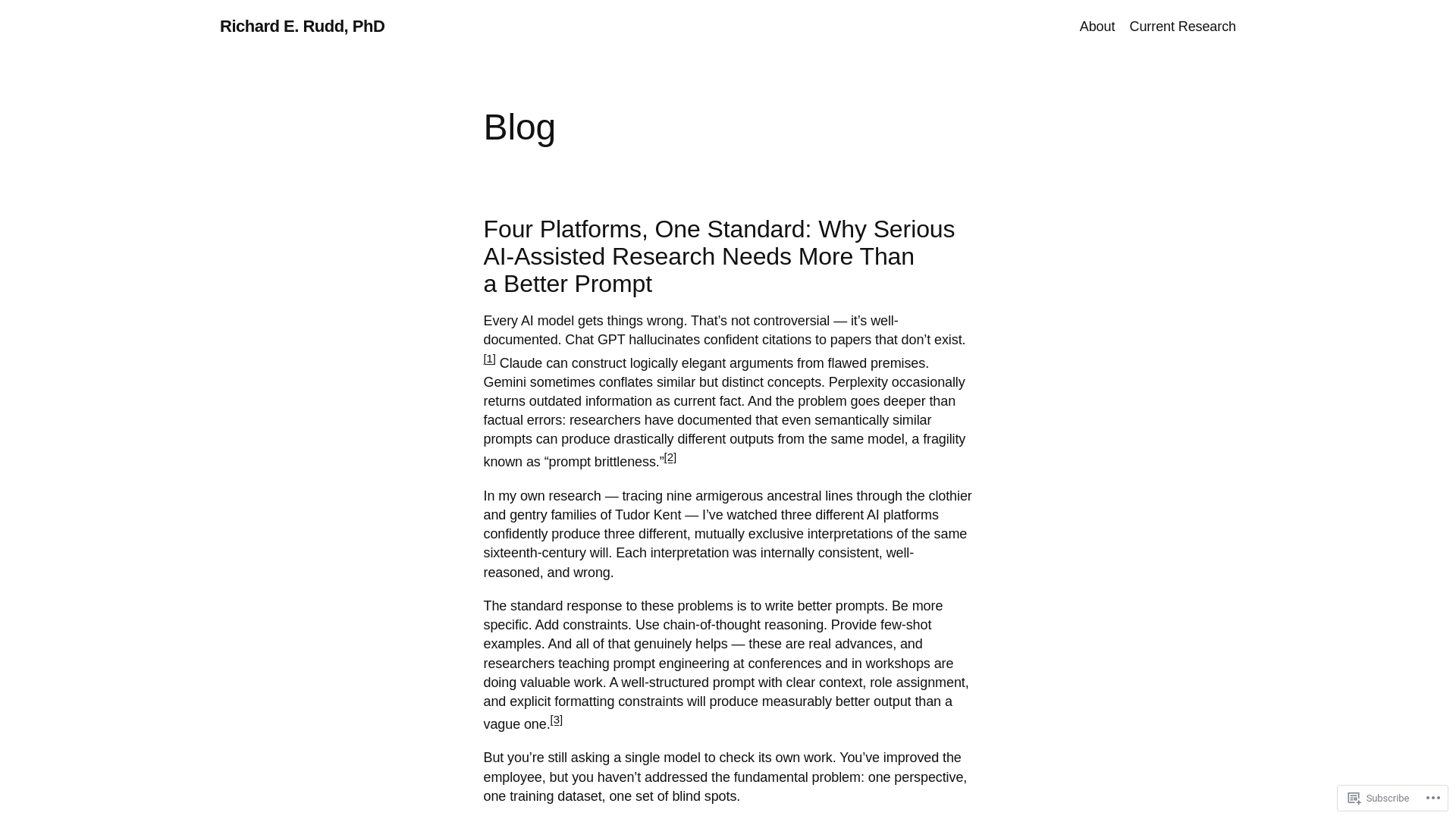 website screenshot of https://ruddresearch.com